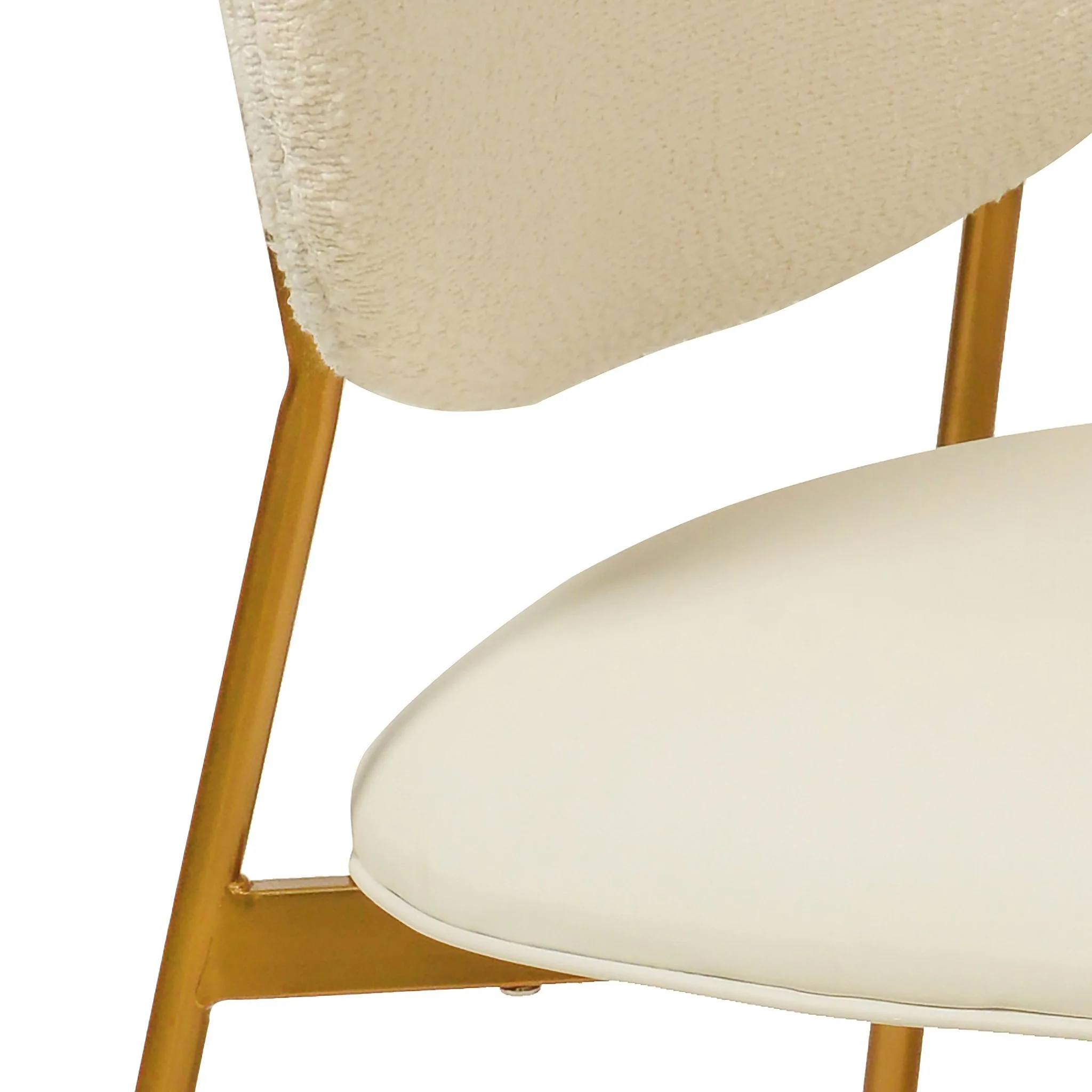McKenzie Cream Boucle & Performance Vegan Leather Stackable Dining Chair - Set of 2 - Image 6