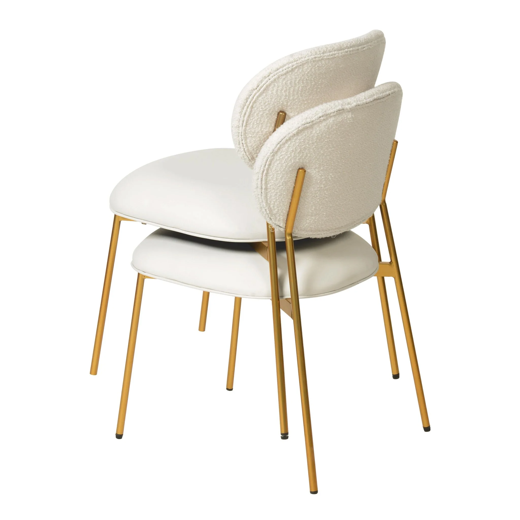 McKenzie Cream Boucle & Performance Vegan Leather Stackable Dining Chair - Set of 2 - Image 7