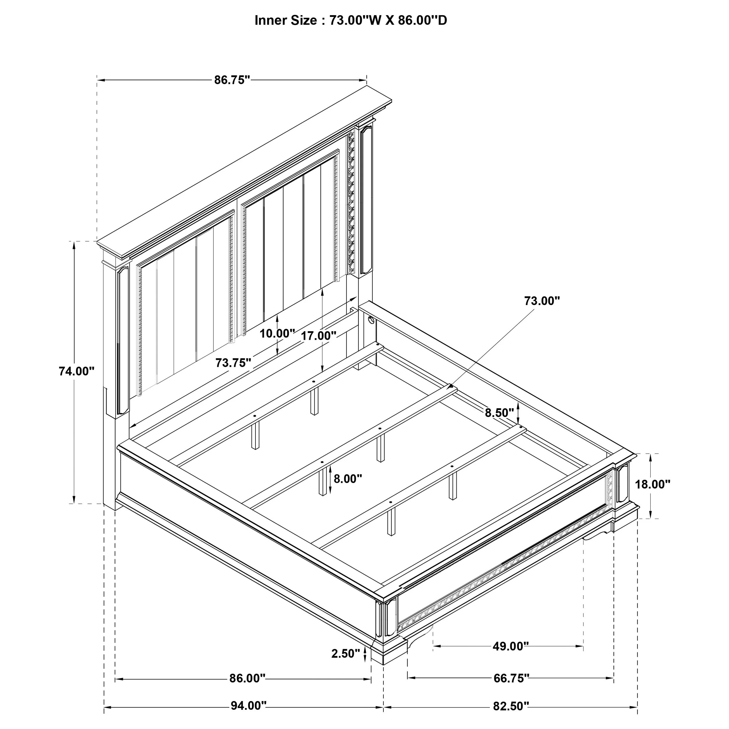 McKinney Panel Bed with LED Lighting - Image 35