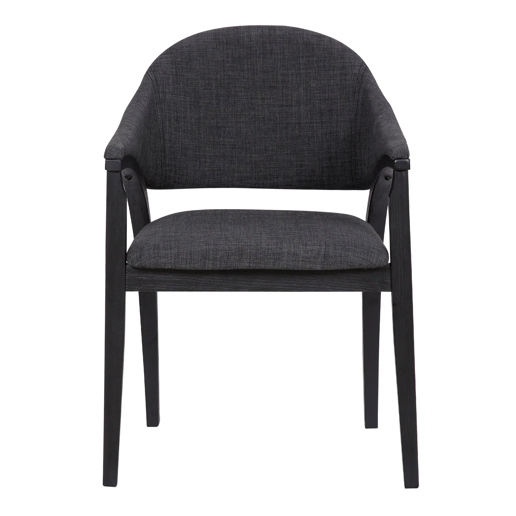 Meadow Contemporary Dining Chair in Black Brush Wood Finish and Charcoal Fabric - Set of 2 - Image 3