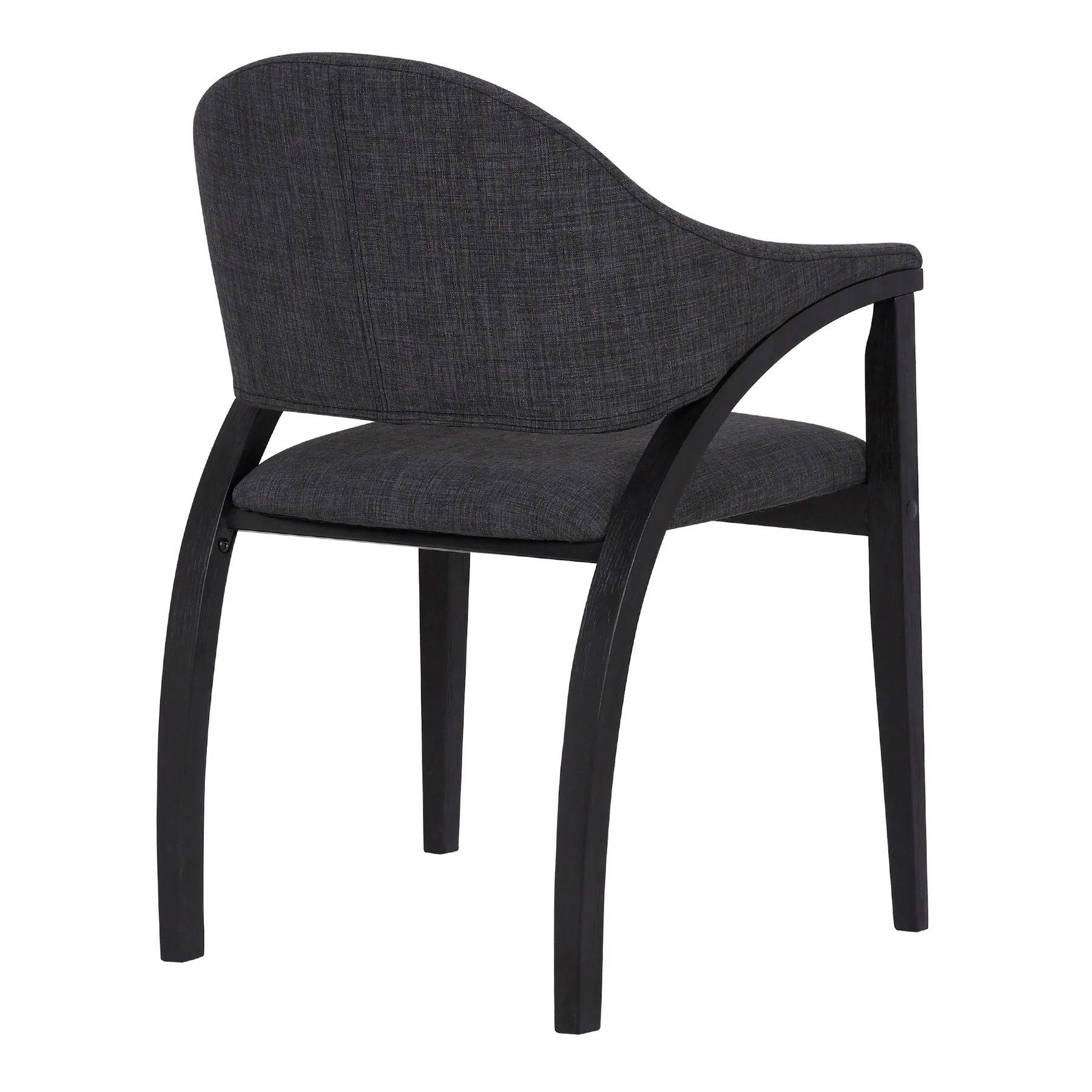 Meadow Contemporary Dining Chair in Black Brush Wood Finish and Charcoal Fabric - Set of 2 - Image 5