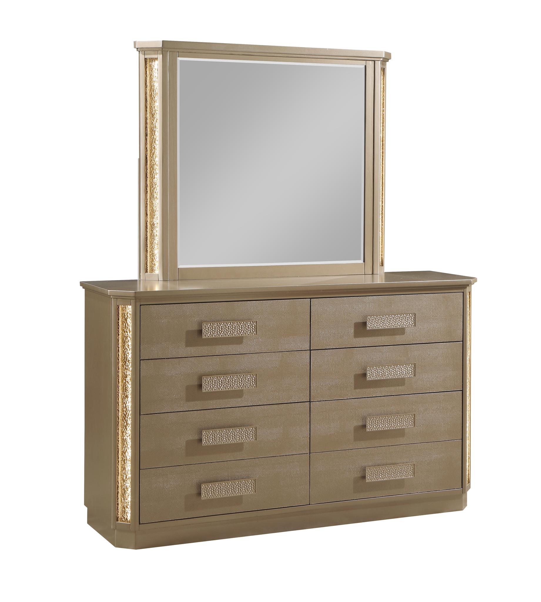 Medusa King 5 Pc Bedroom Set Gold - Image 13