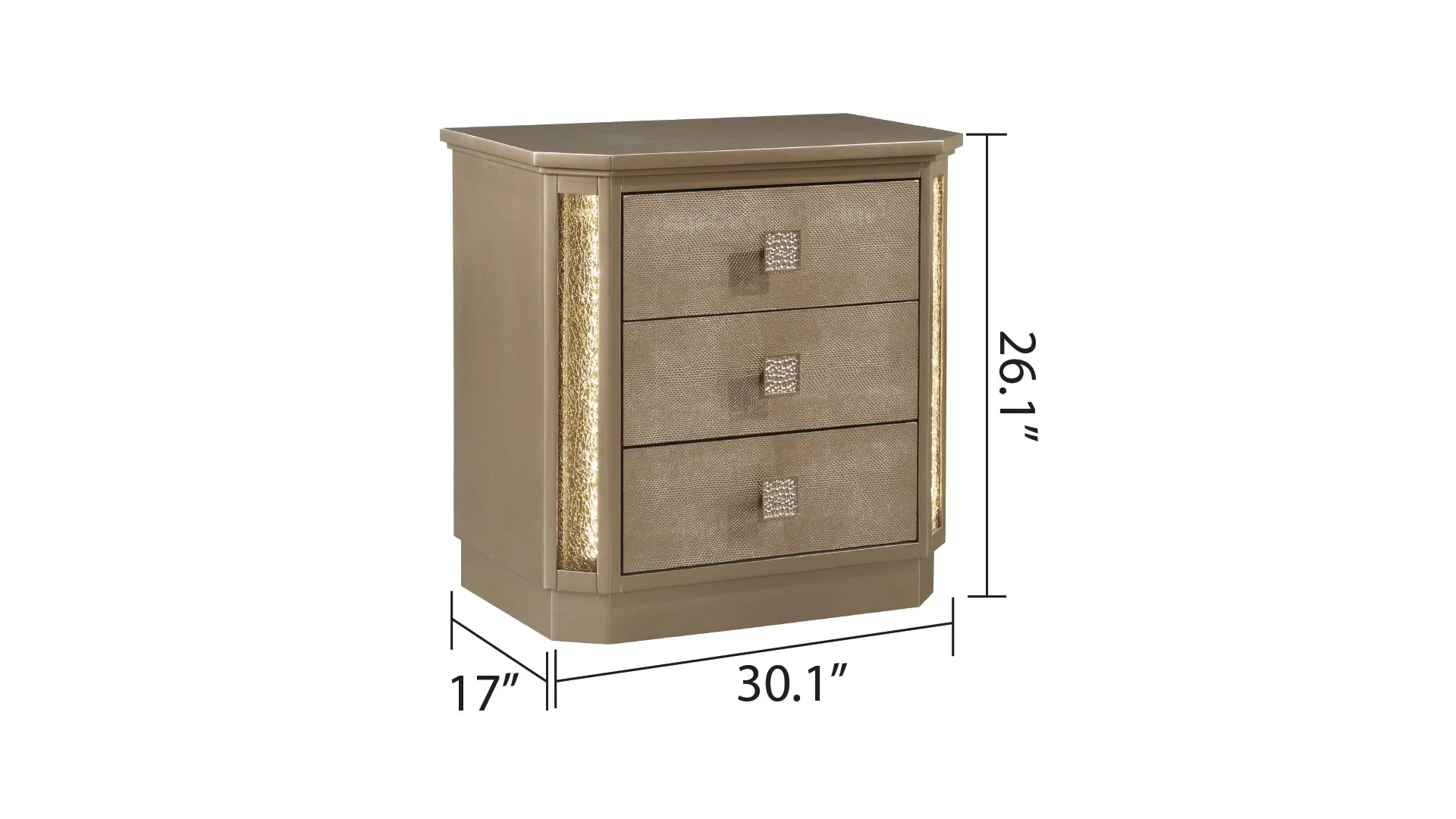 Medusa Queen 5 Pc Bedroom Set  Gold - Image 15