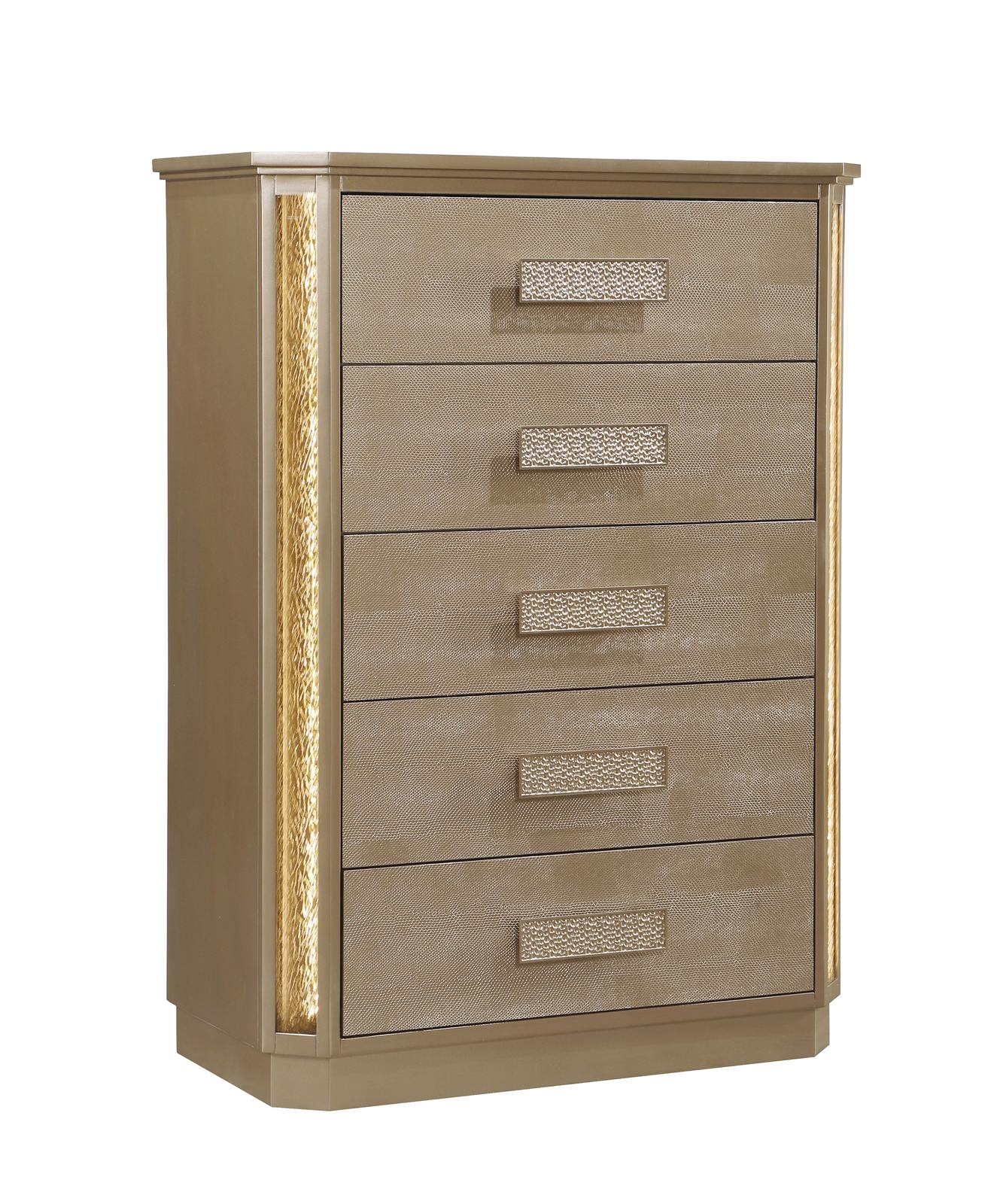 Medusa Queen 5 Pc Bedroom Set  Gold - Image 19