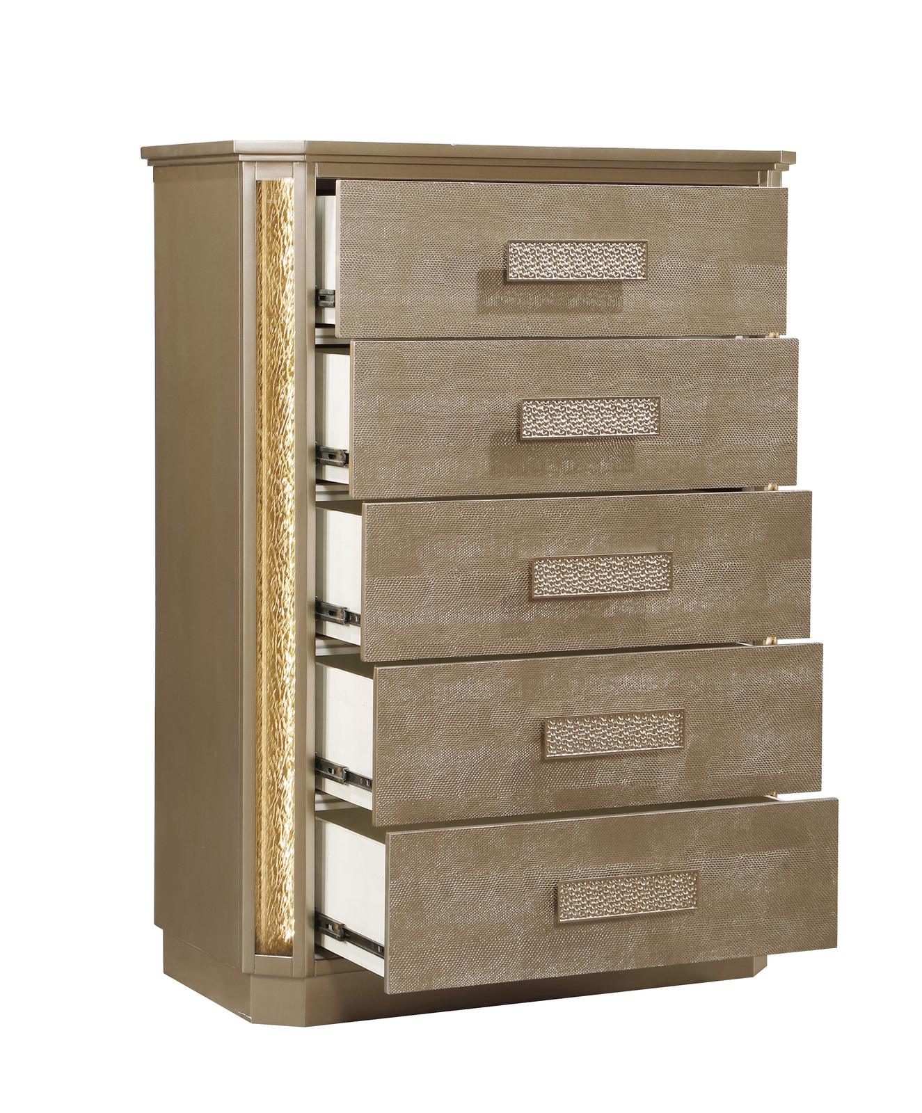 Medusa Queen 5 Pc Bedroom Set  Gold - Image 20