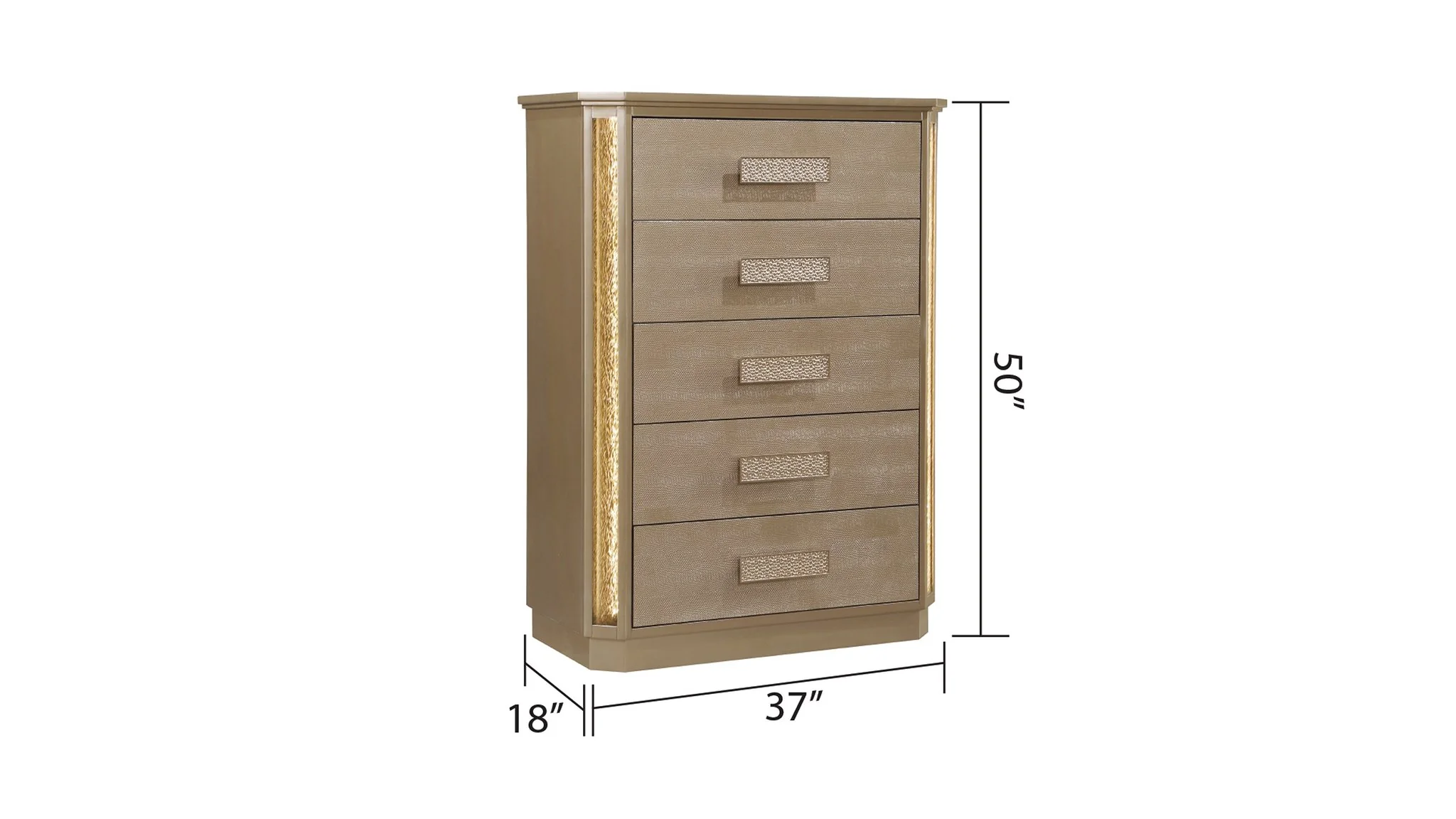 Medusa Queen 5 Pc Bedroom Set  Gold - Image 22