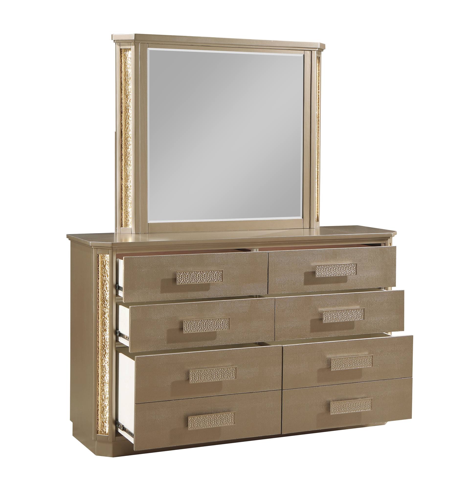 Medusa Queen 5 Pc Bedroom Set  Gold - Image 7