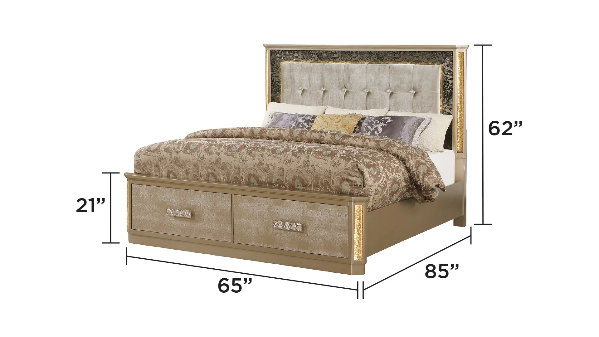 Medusa Queen Bed Gold - Image 5