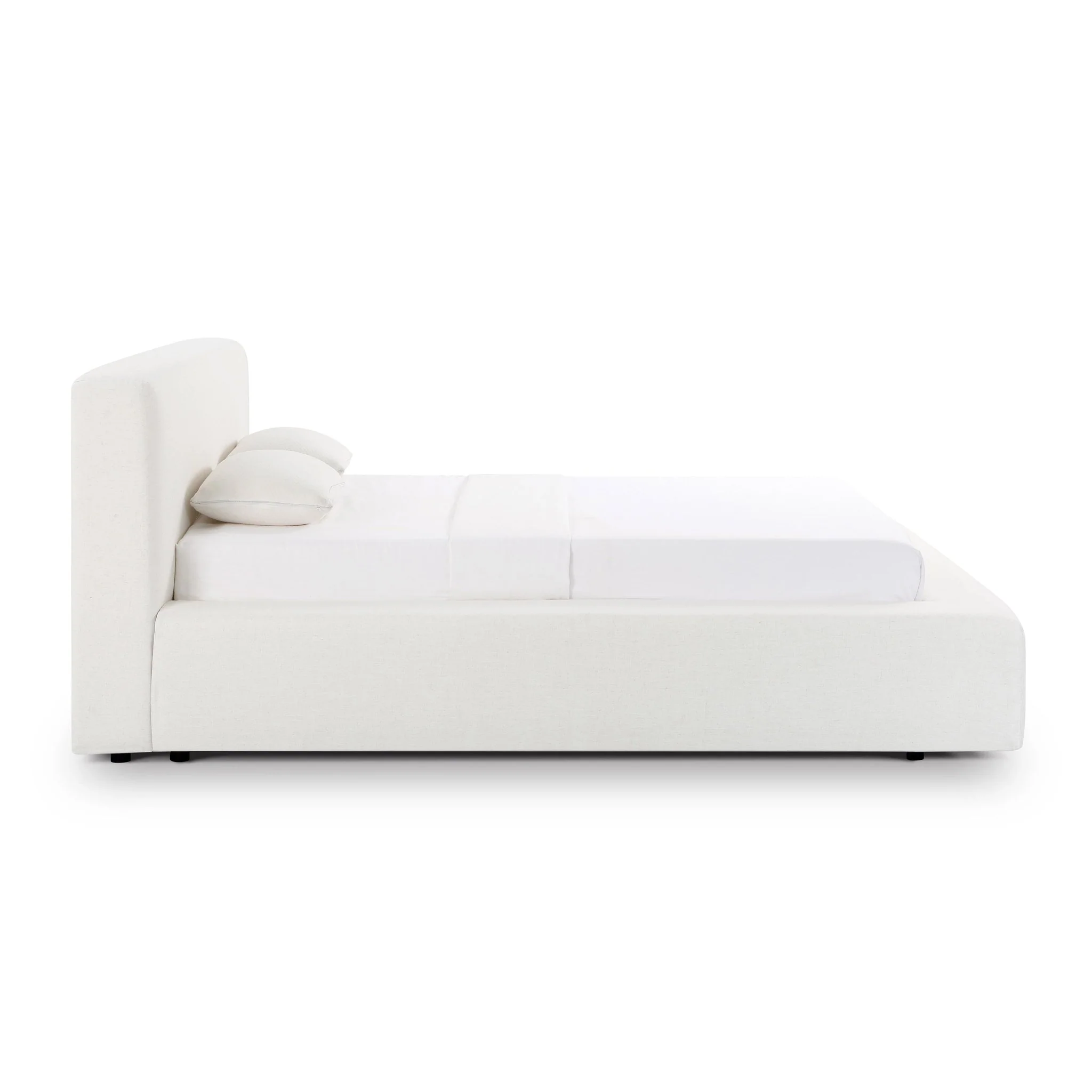 Meena Cream Upcycled Linen Storage Queen Bed - Image 5