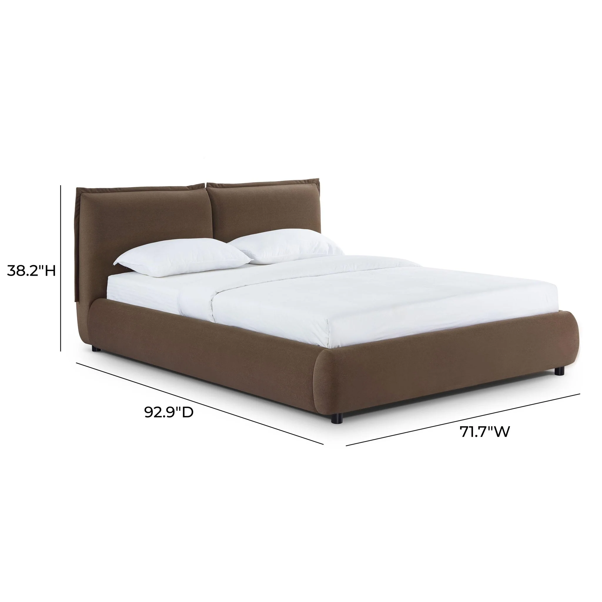 Mel Brown Faux Mohair Queen Bed - Image 10