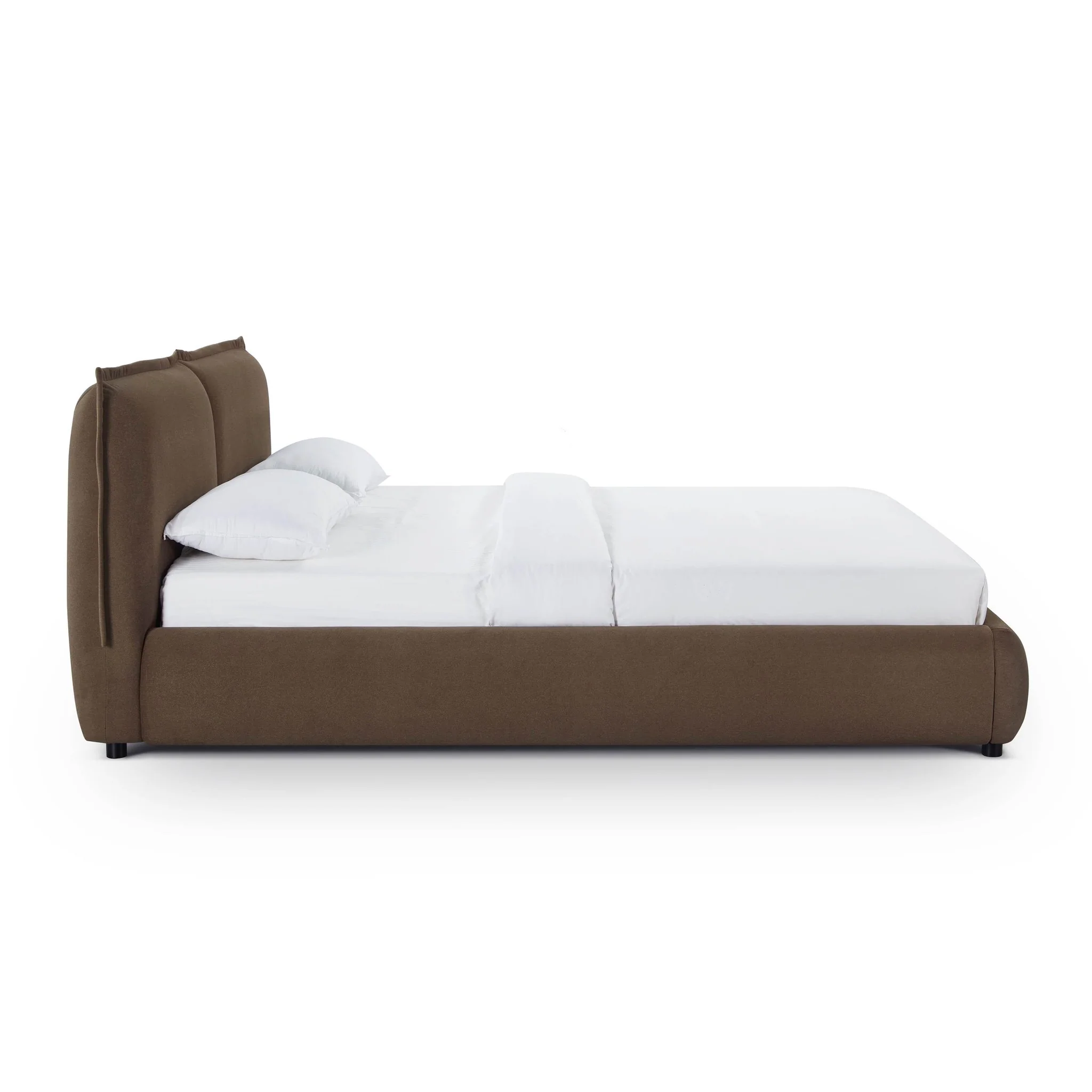 Mel Brown Faux Mohair Queen Bed - Image 3