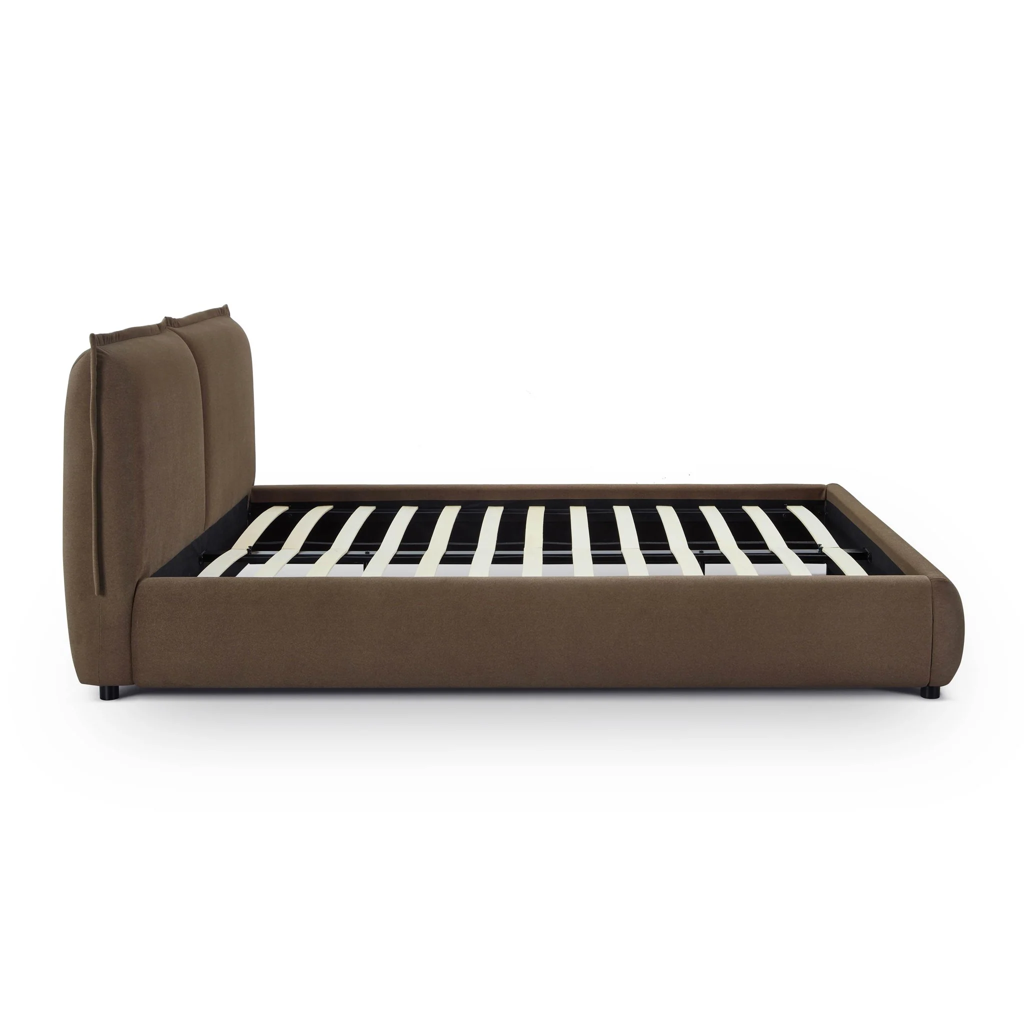 Mel Brown Faux Mohair Queen Bed - Image 6