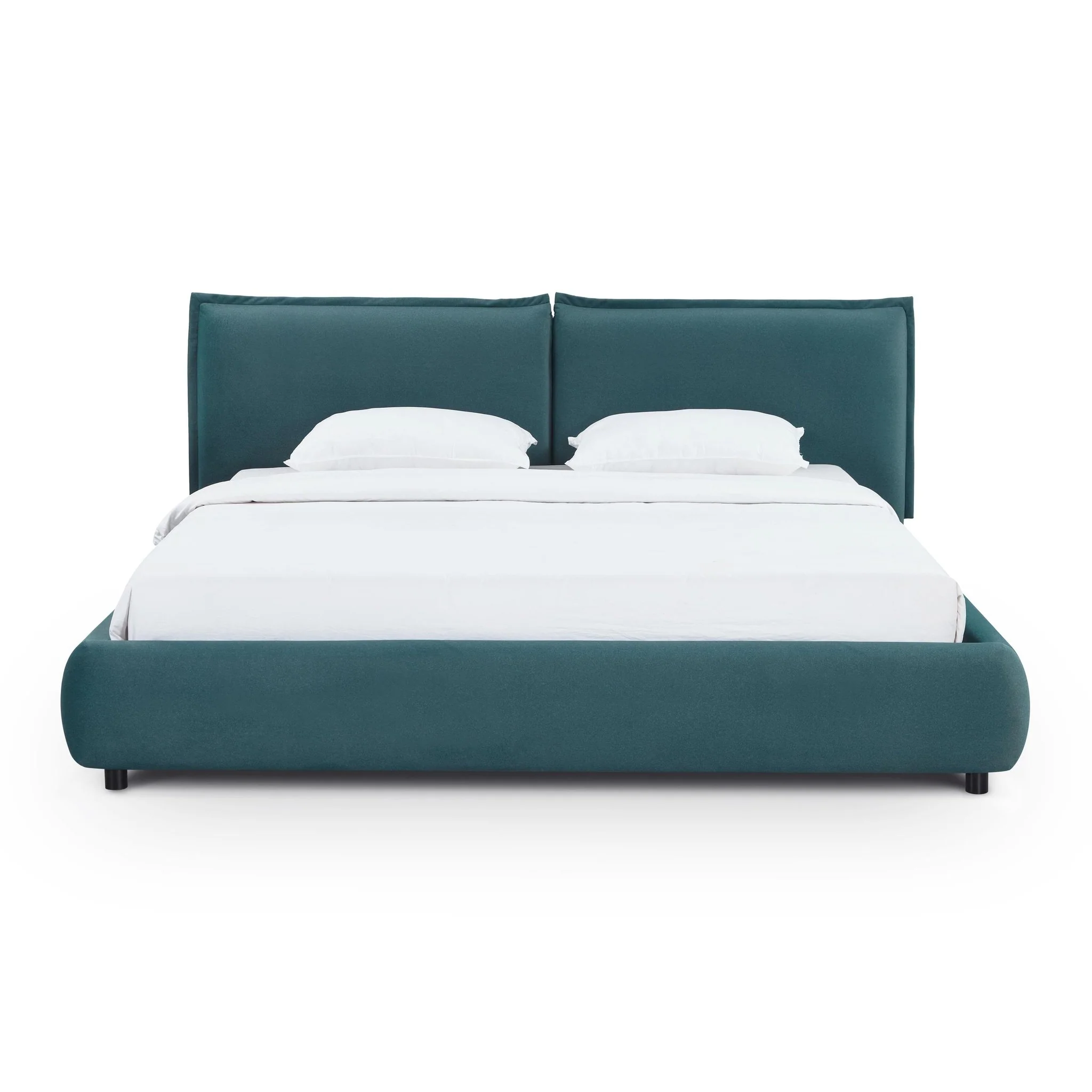 Mel Teal Faux Mohair King Bed - Image 2