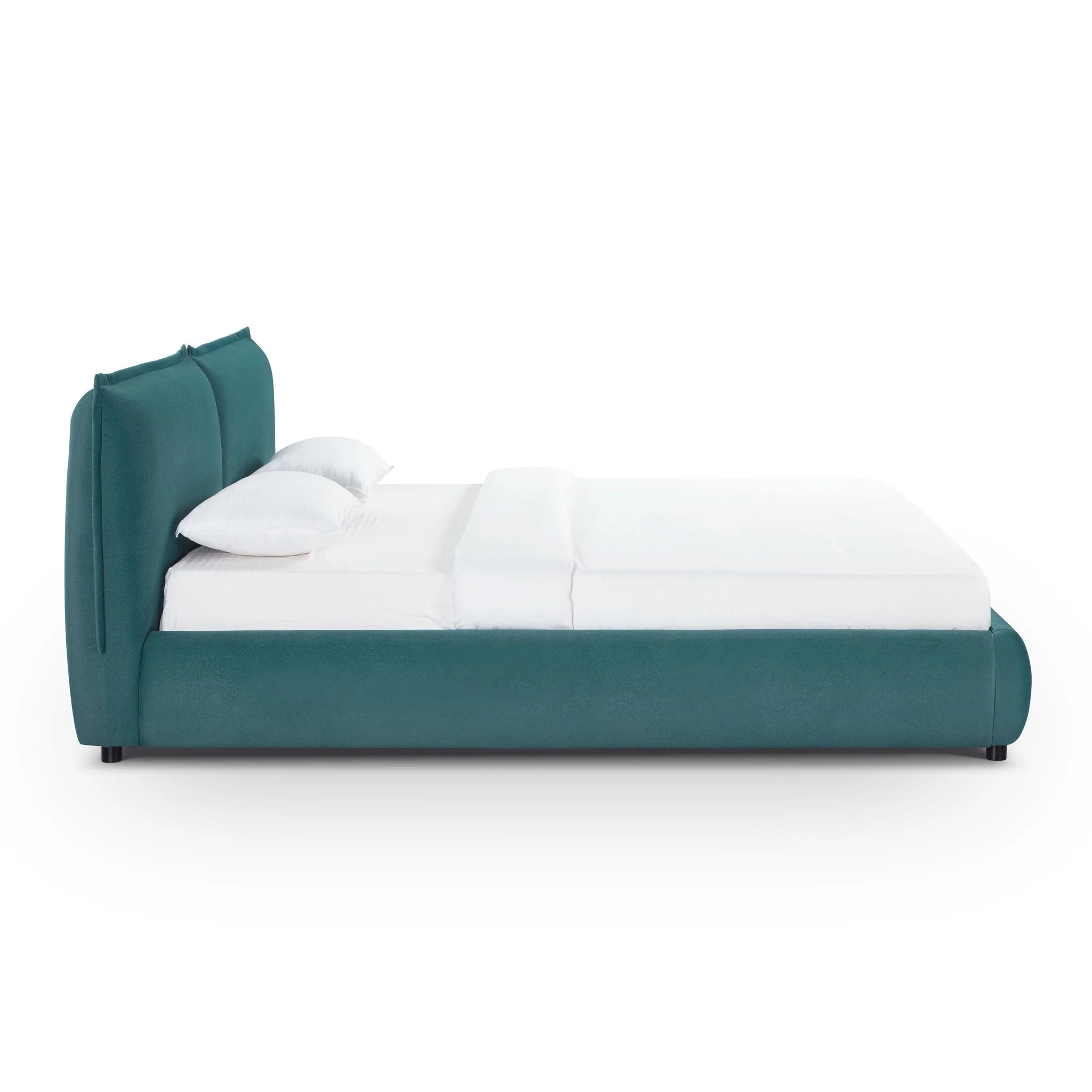 Mel Teal Faux Mohair King Bed - Image 3