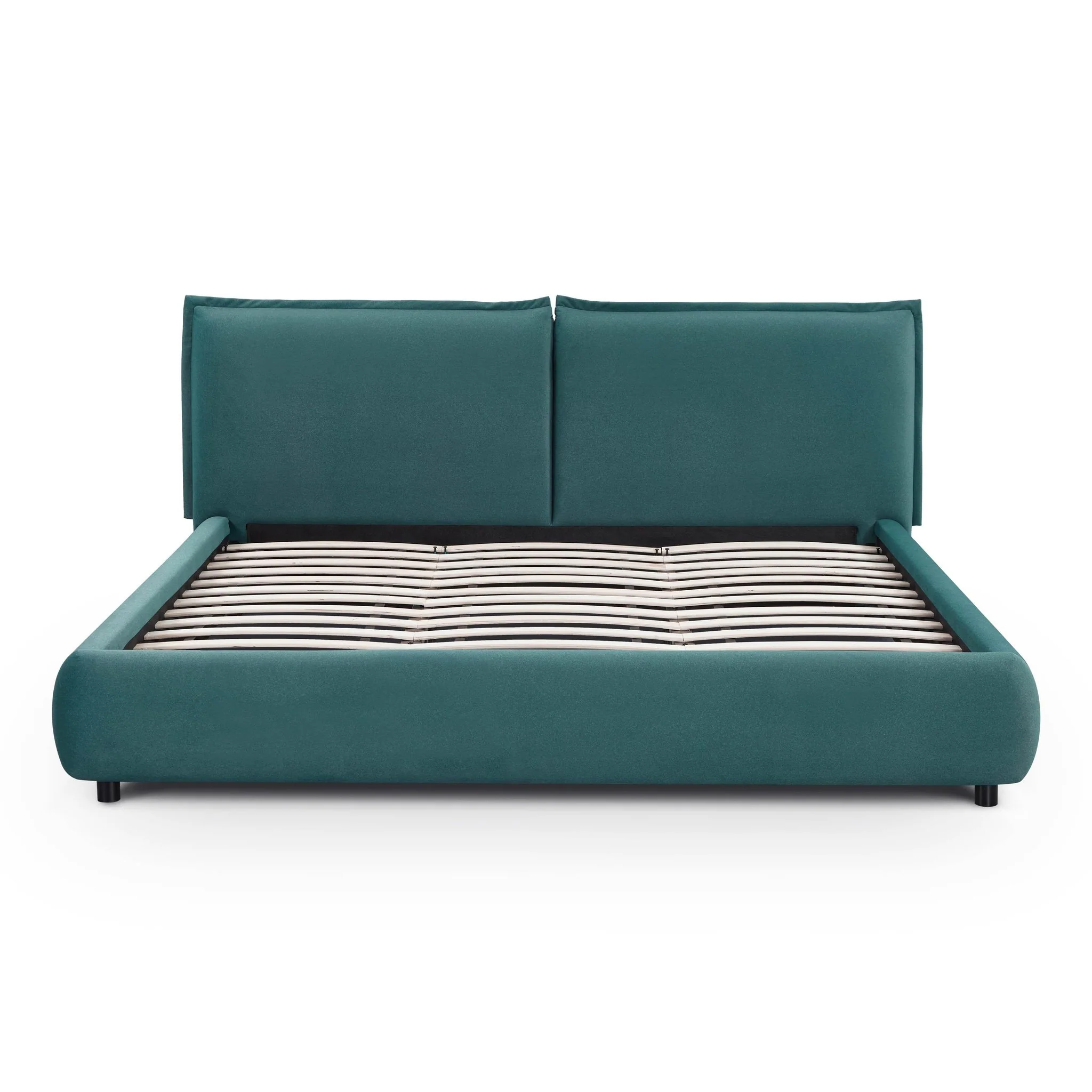 Mel Teal Faux Mohair King Bed - Image 5