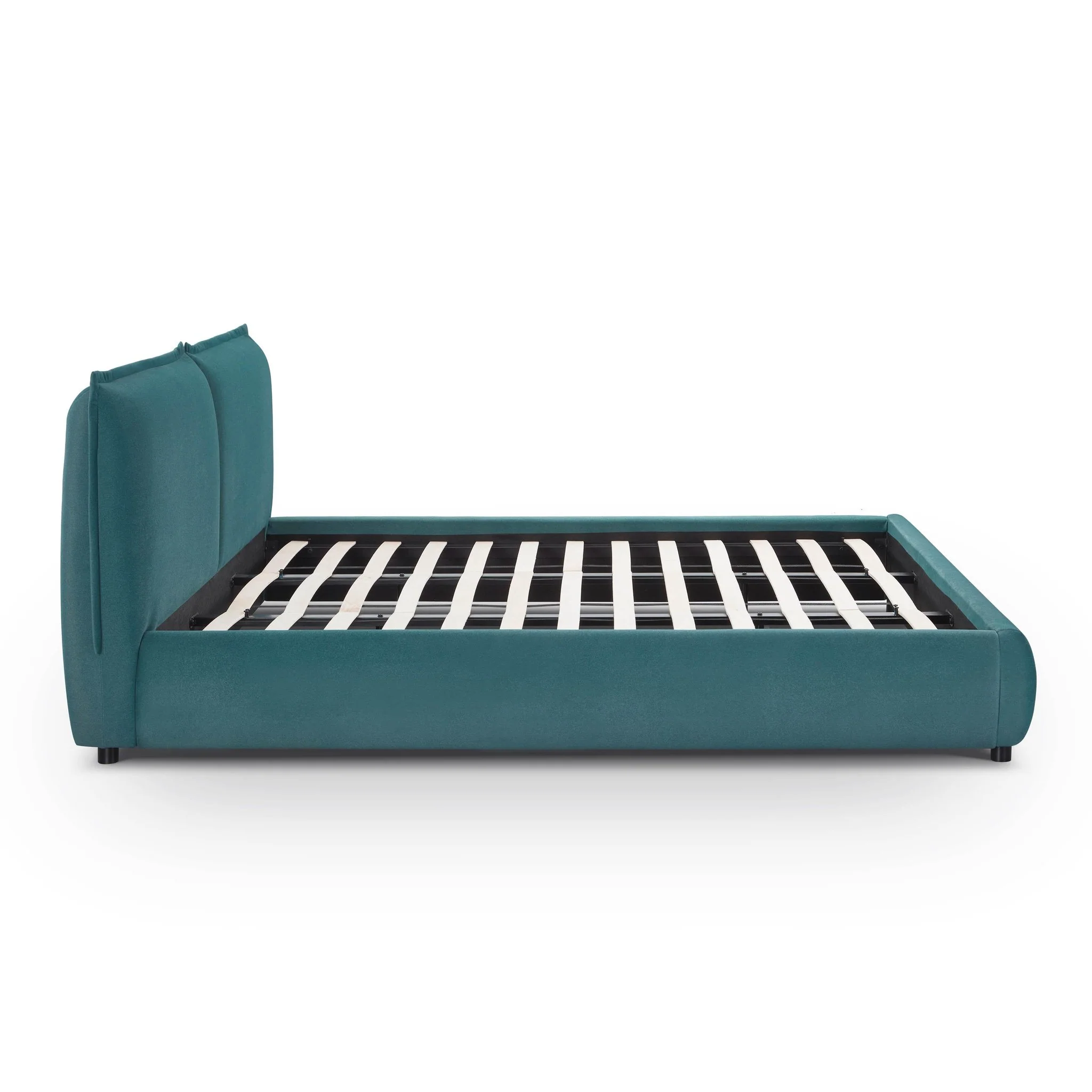 Mel Teal Faux Mohair King Bed - Image 6