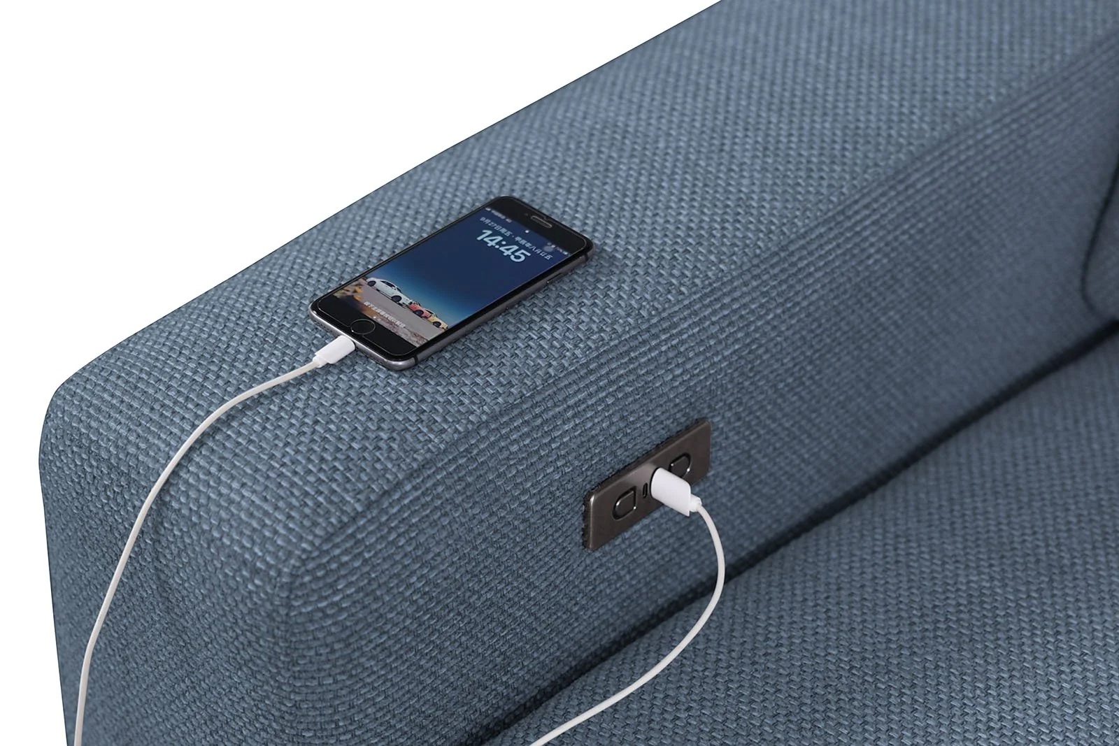 Melancton Power Sectional, Blue - Image 3