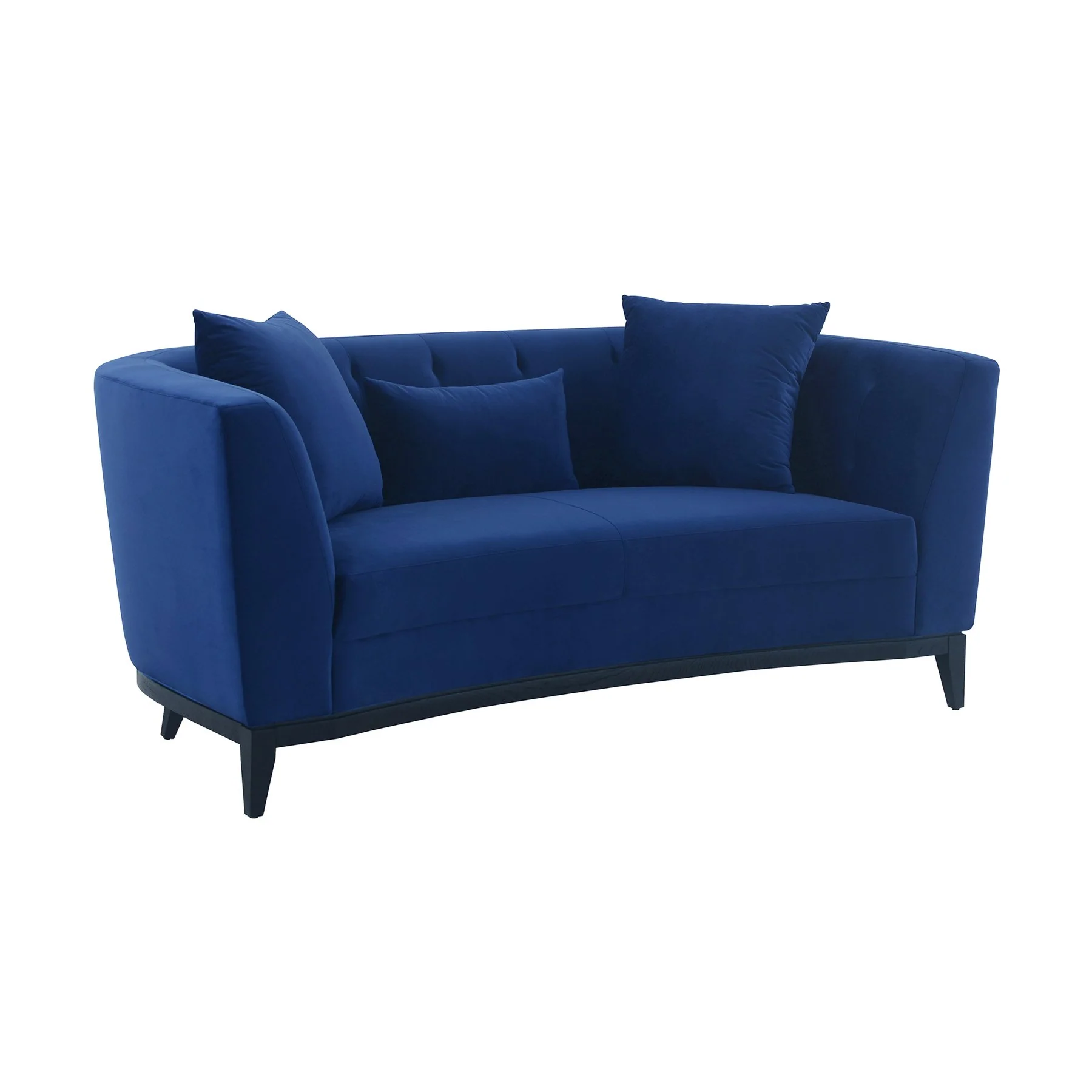 Melange 3 Piece Blue Velvet Living Room Seating Set - Image 3