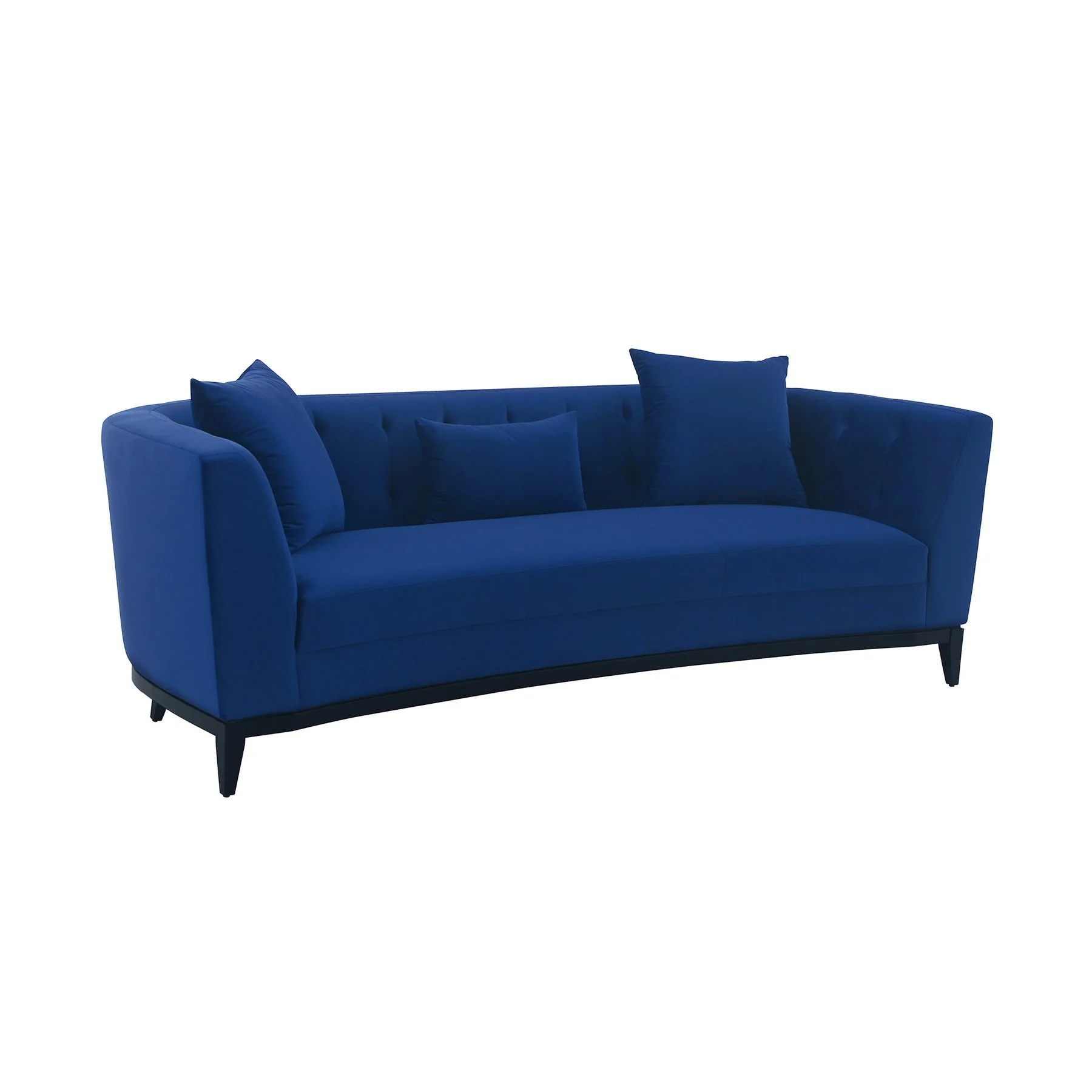 Melange 3 Piece Blue Velvet Living Room Seating Set - Image 4