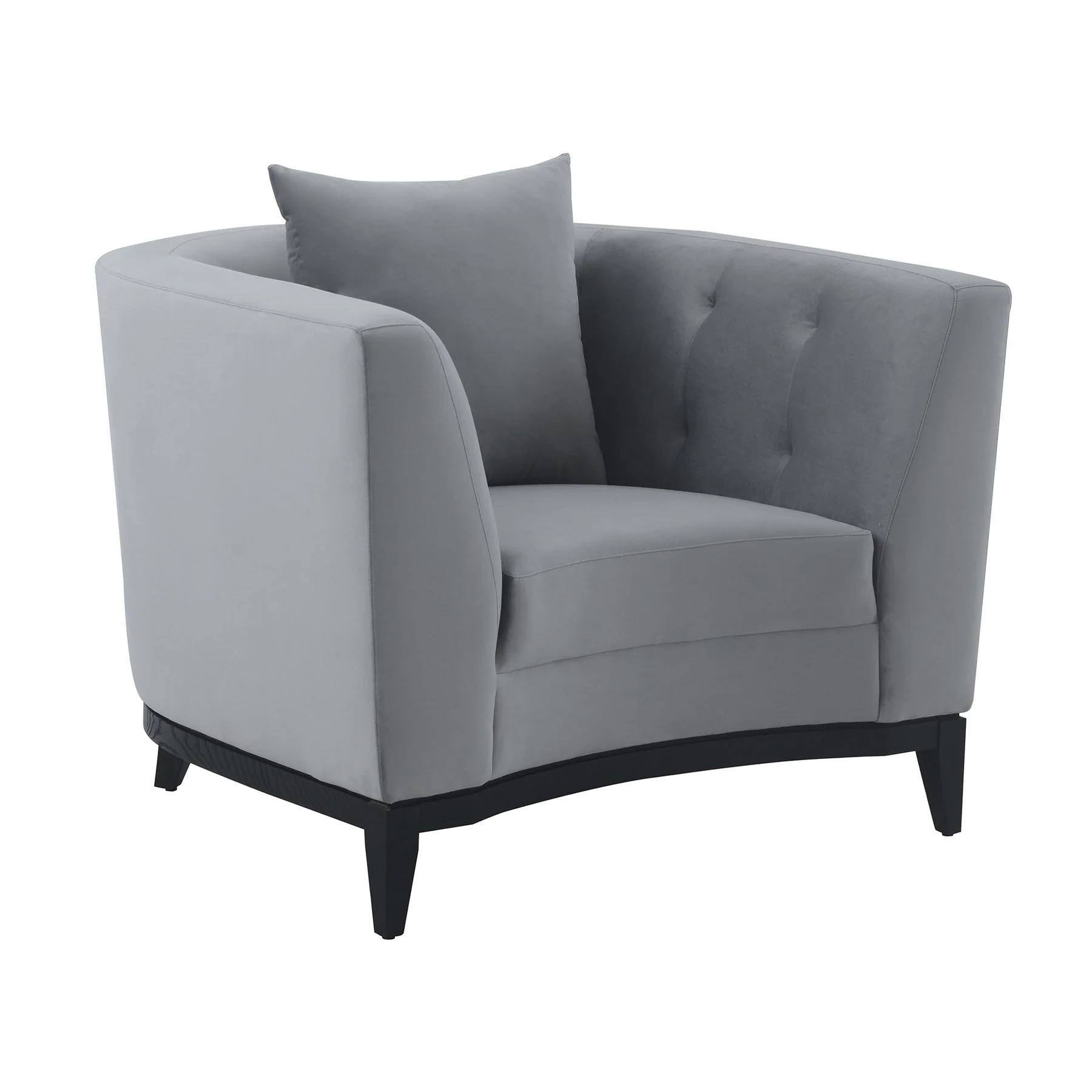 Melange 3 Piece Gray Velvet Living Room Seating Set - Image 2