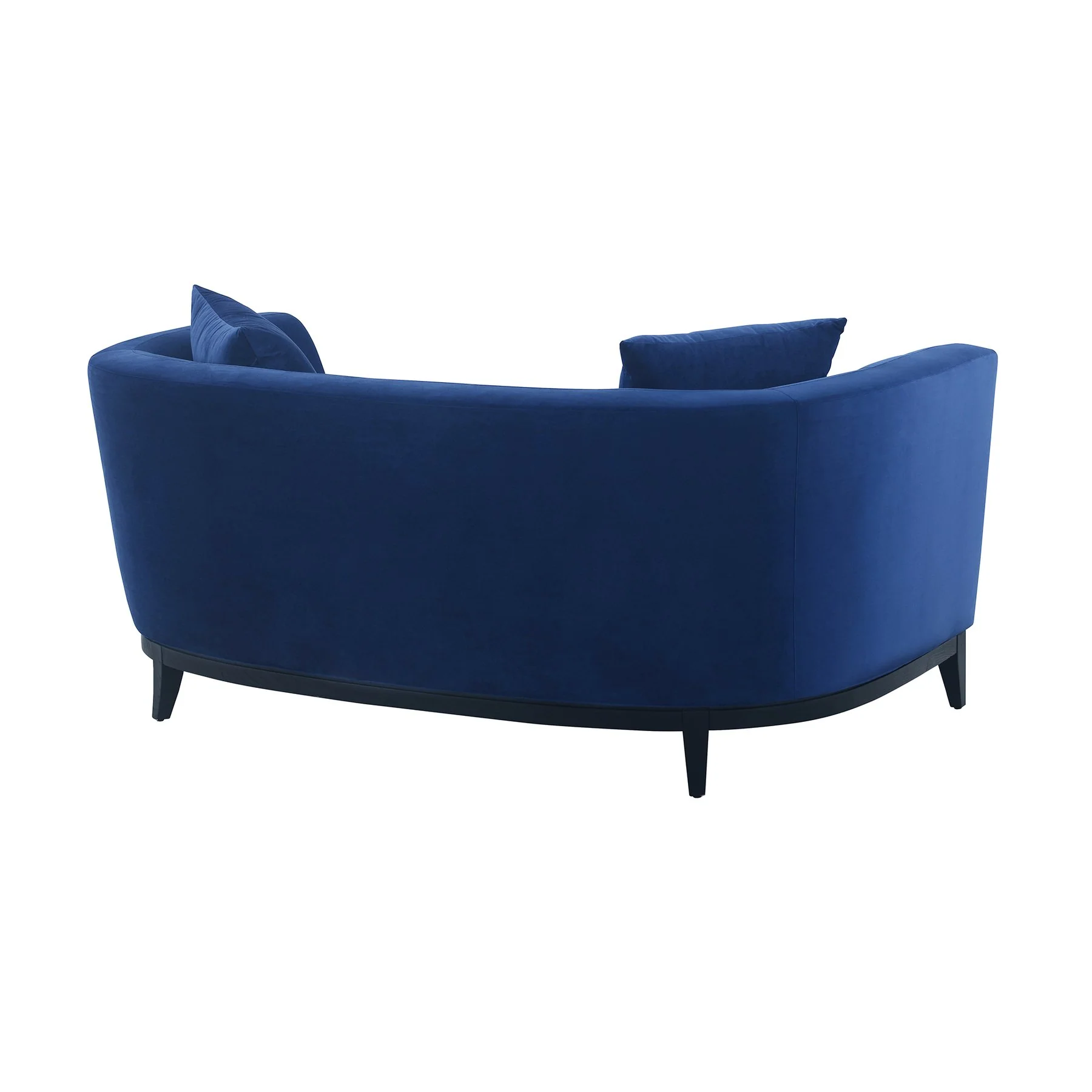 Melange Blue Velvet Upholstered Loveseat with Black Wood Base - Image 3