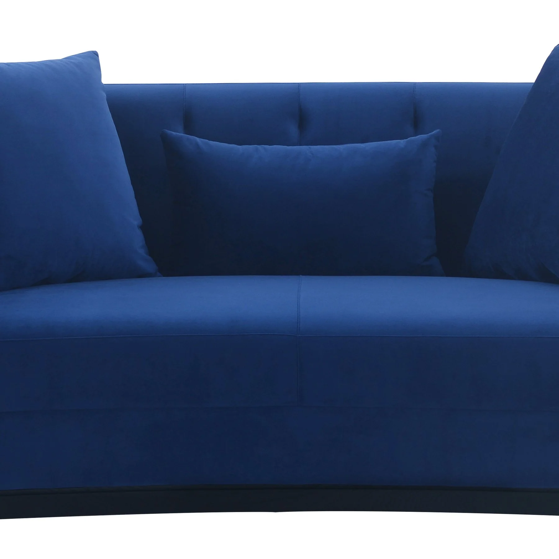 Melange Blue Velvet Upholstered Loveseat with Black Wood Base - Image 4