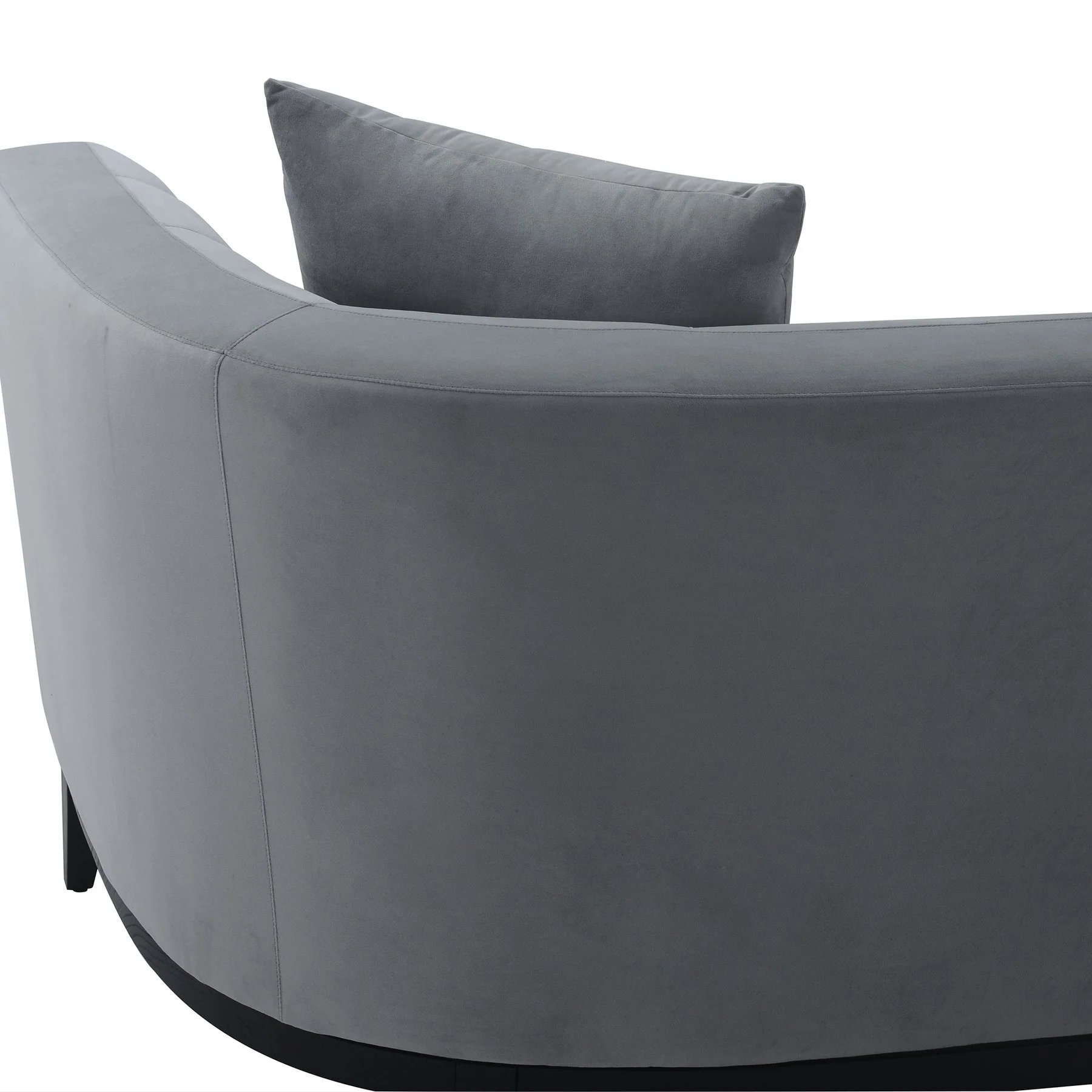 Melange Gray Velvet Sofa with Black Wood Base - Image 7