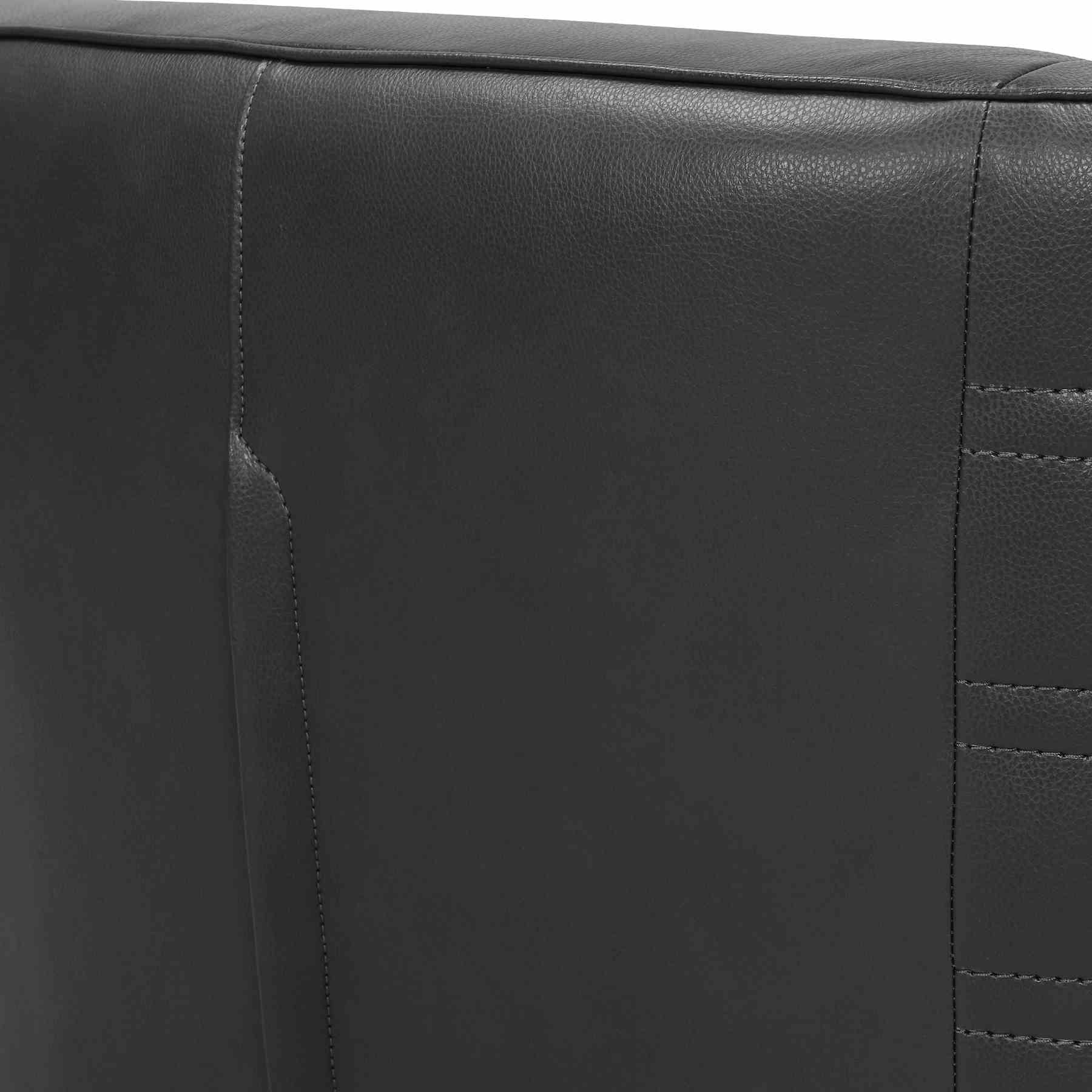 Melanie Swivel Pewter Genuine Leather Barrel Chair - Image 6