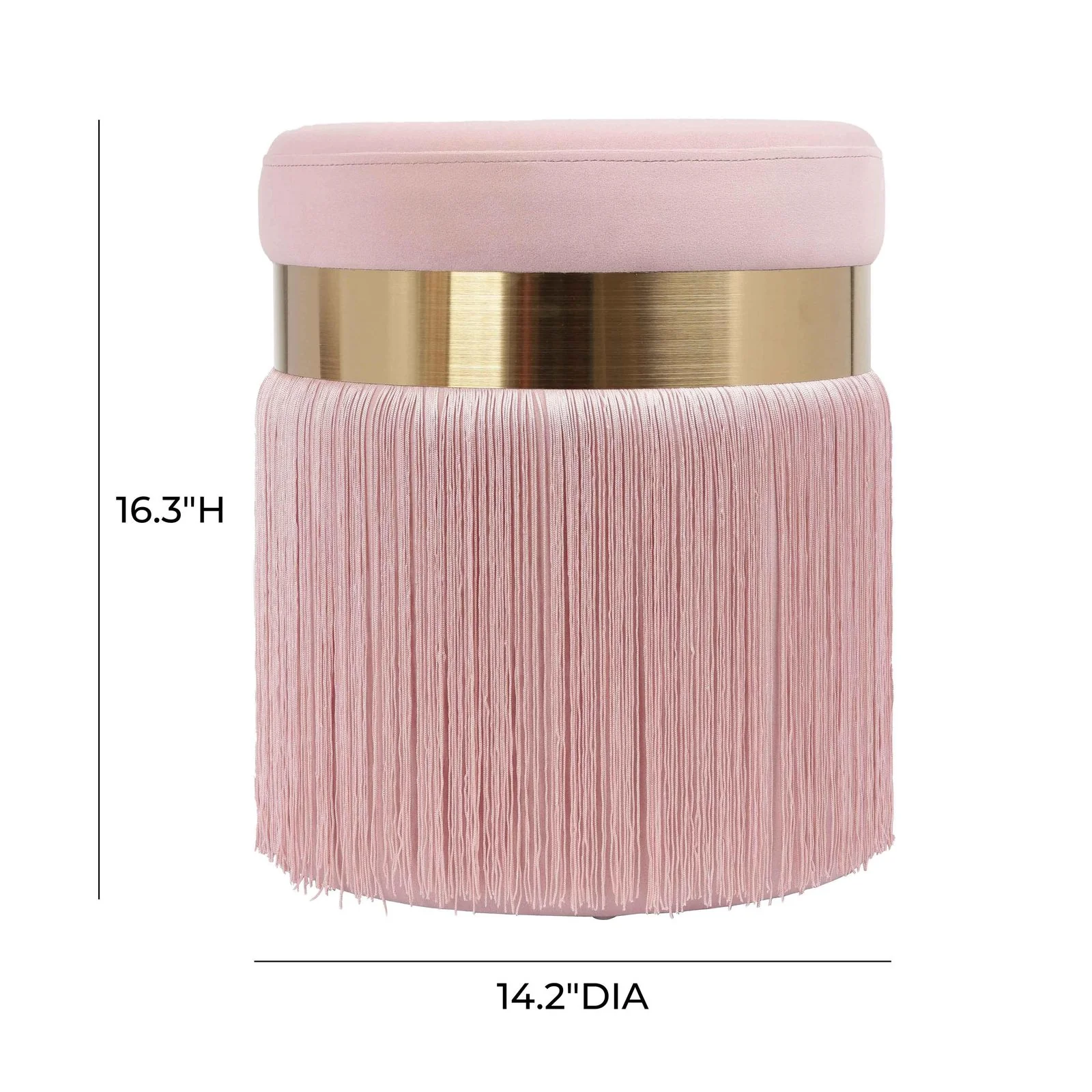 Melody Blush Tasseled Ottoman - Image 5