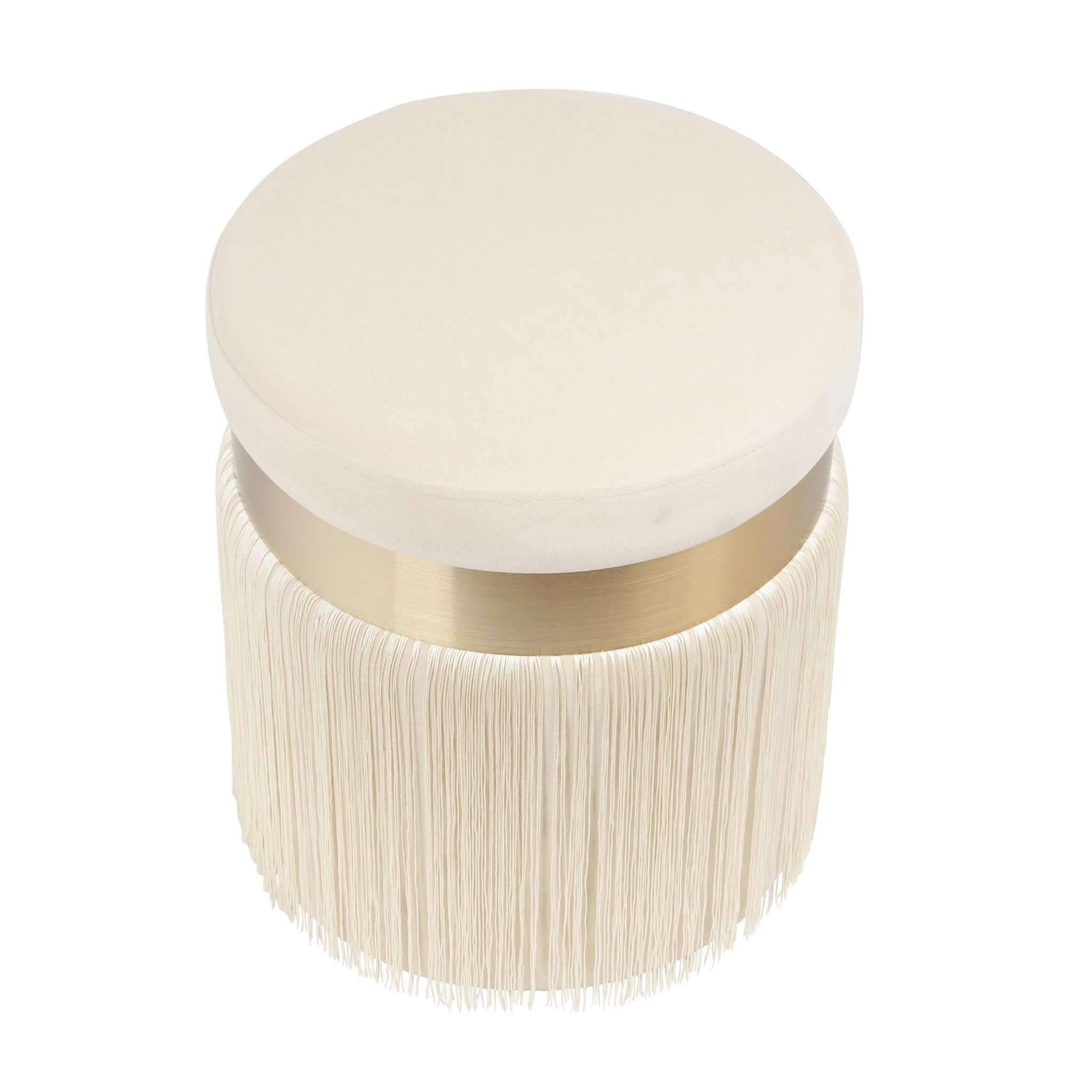 Melody Cream Tasseled Ottoman - Image 4