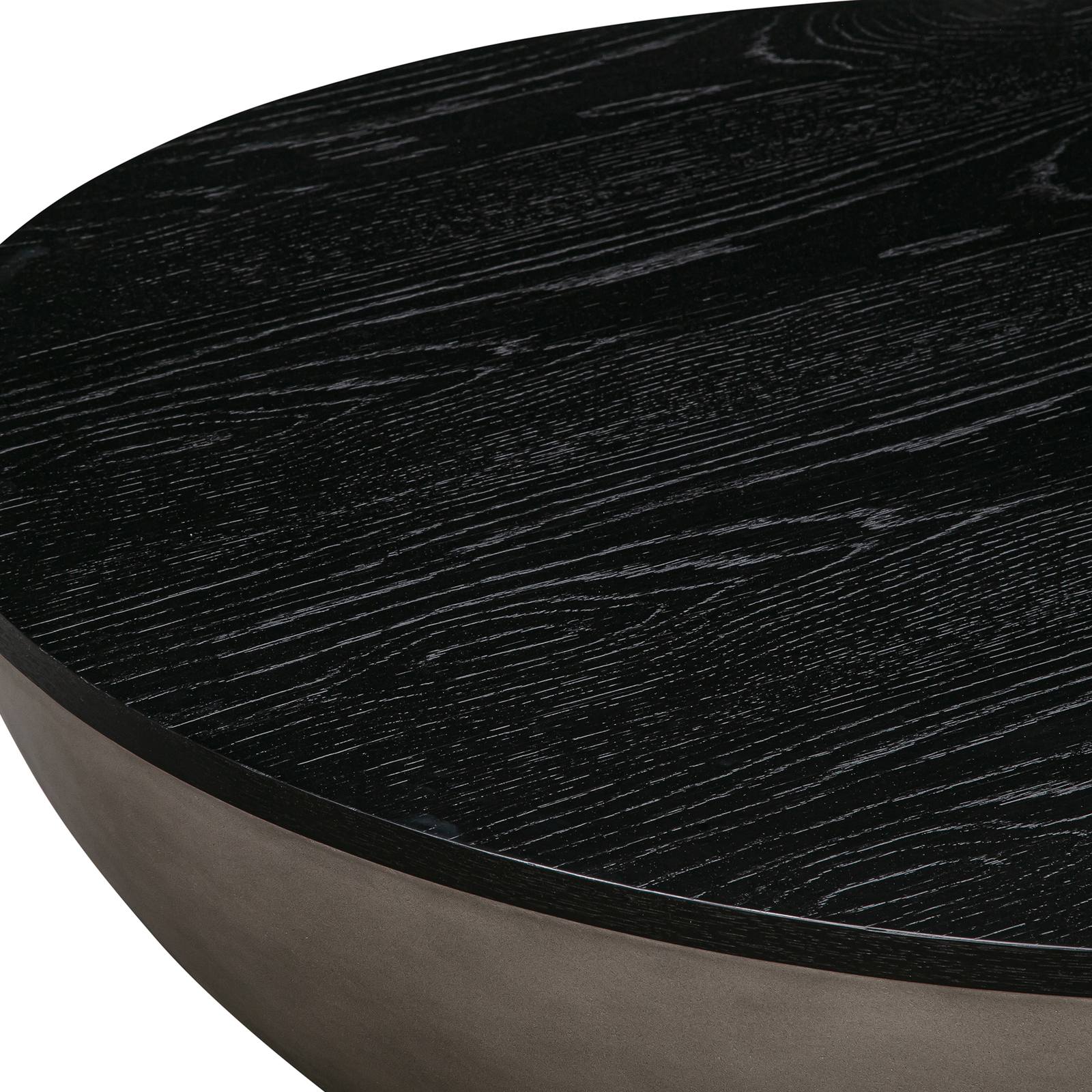 Melody Round Coffee Table in Concrete and Black Brushed Oak - Image 2