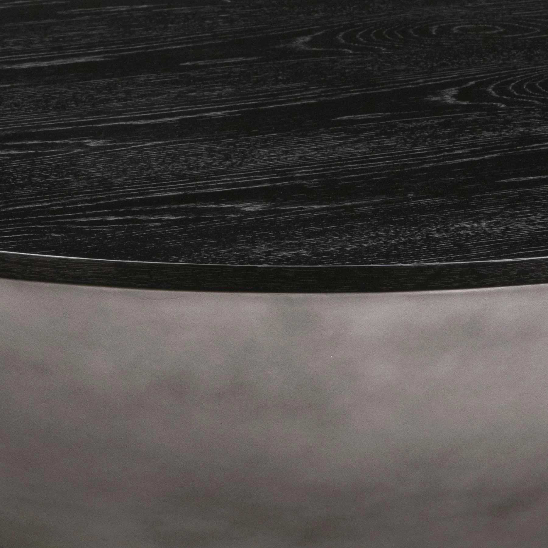 Melody Round Coffee Table in Concrete and Black Brushed Oak - Image 3