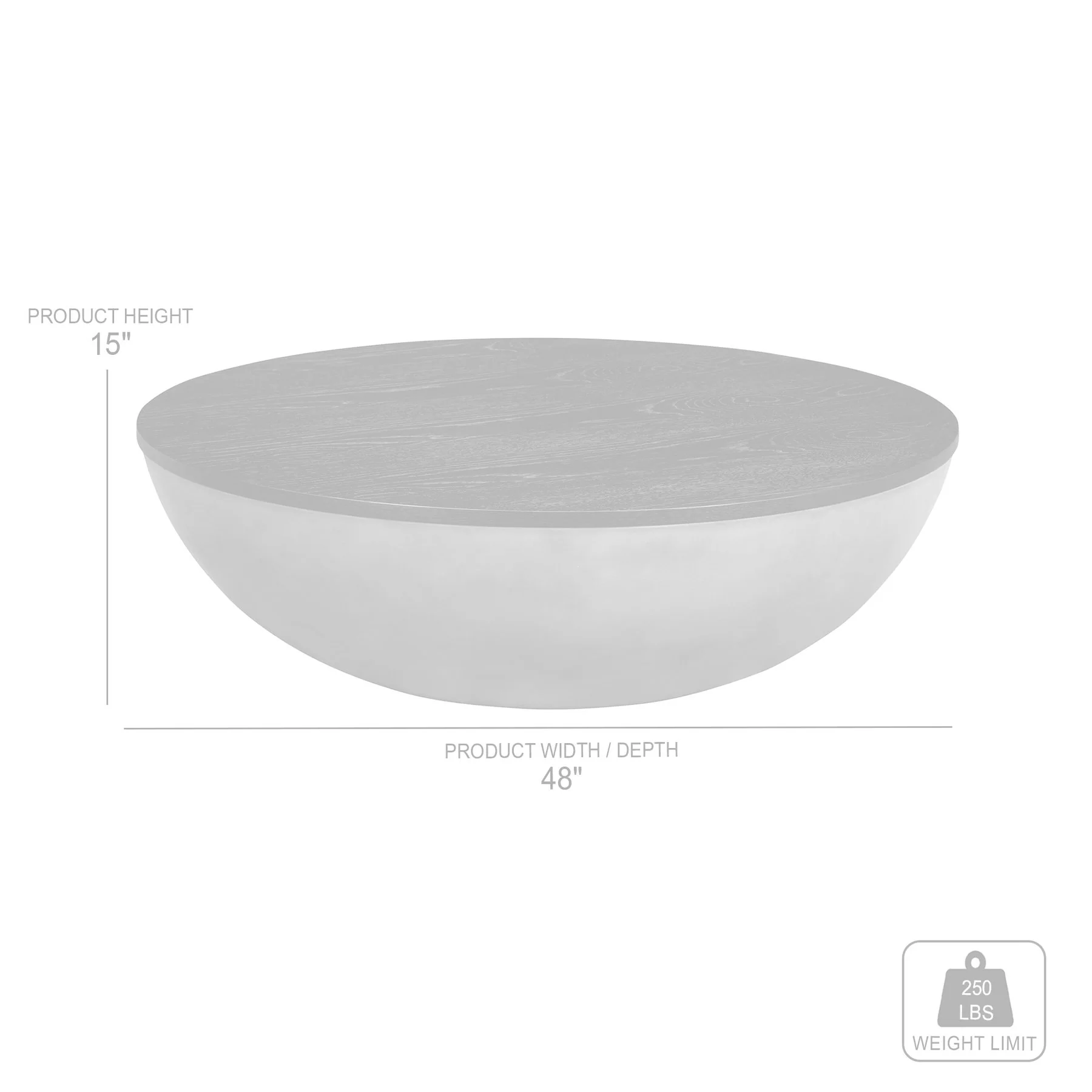 Melody Round Coffee Table in Concrete and Black Brushed Oak - Image 7