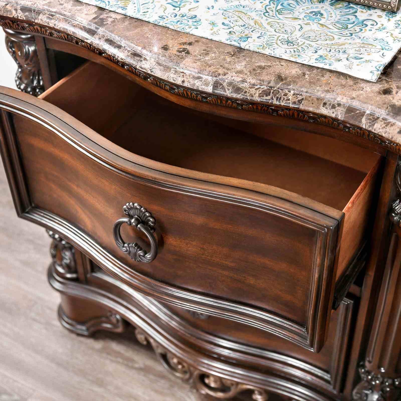 Menodora Nightstand, Brown Cherry - Image 3