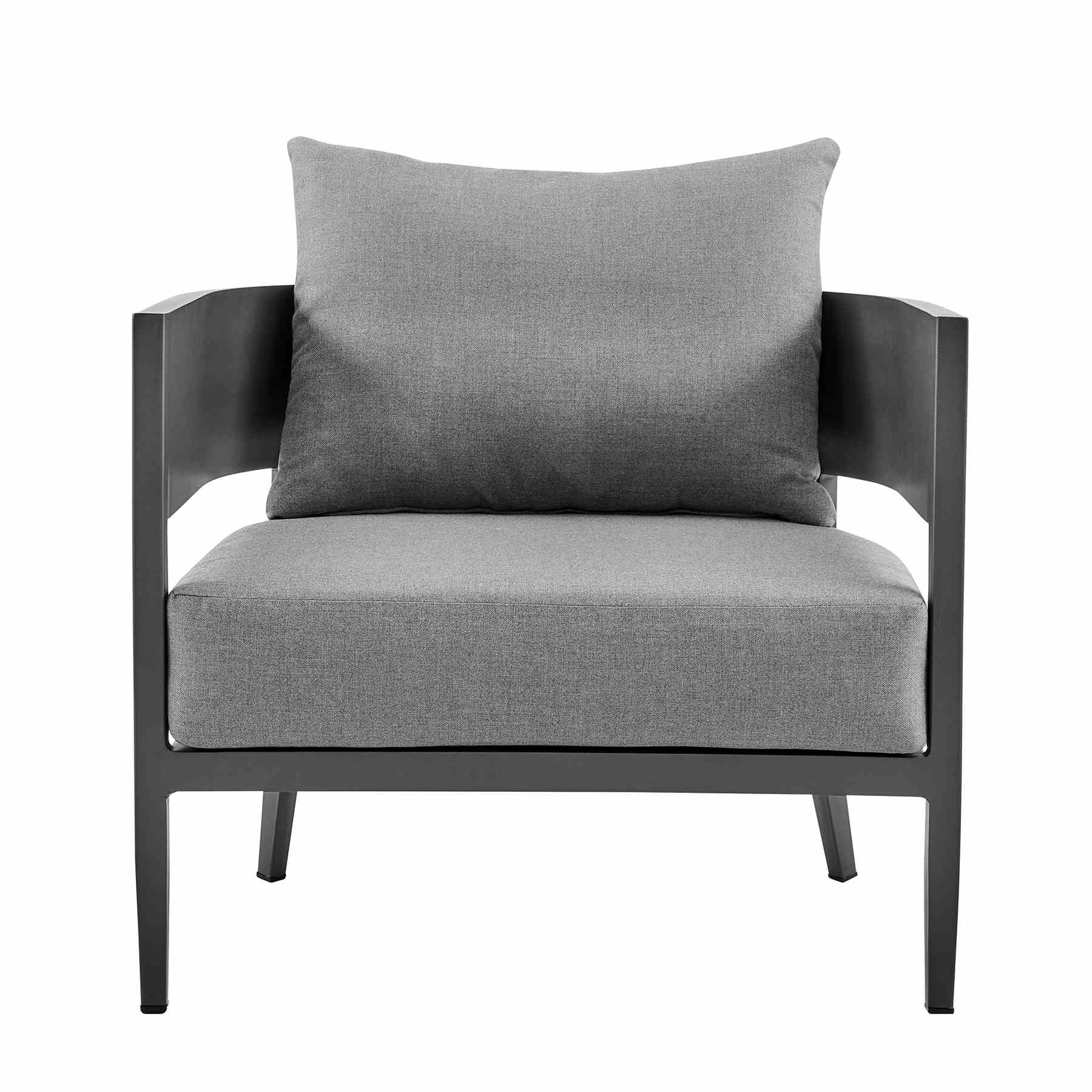 Menorca 4 Piece Outdoor Dark Gray Aluminum & Fabric Outdoor Conversation Set - Image 5