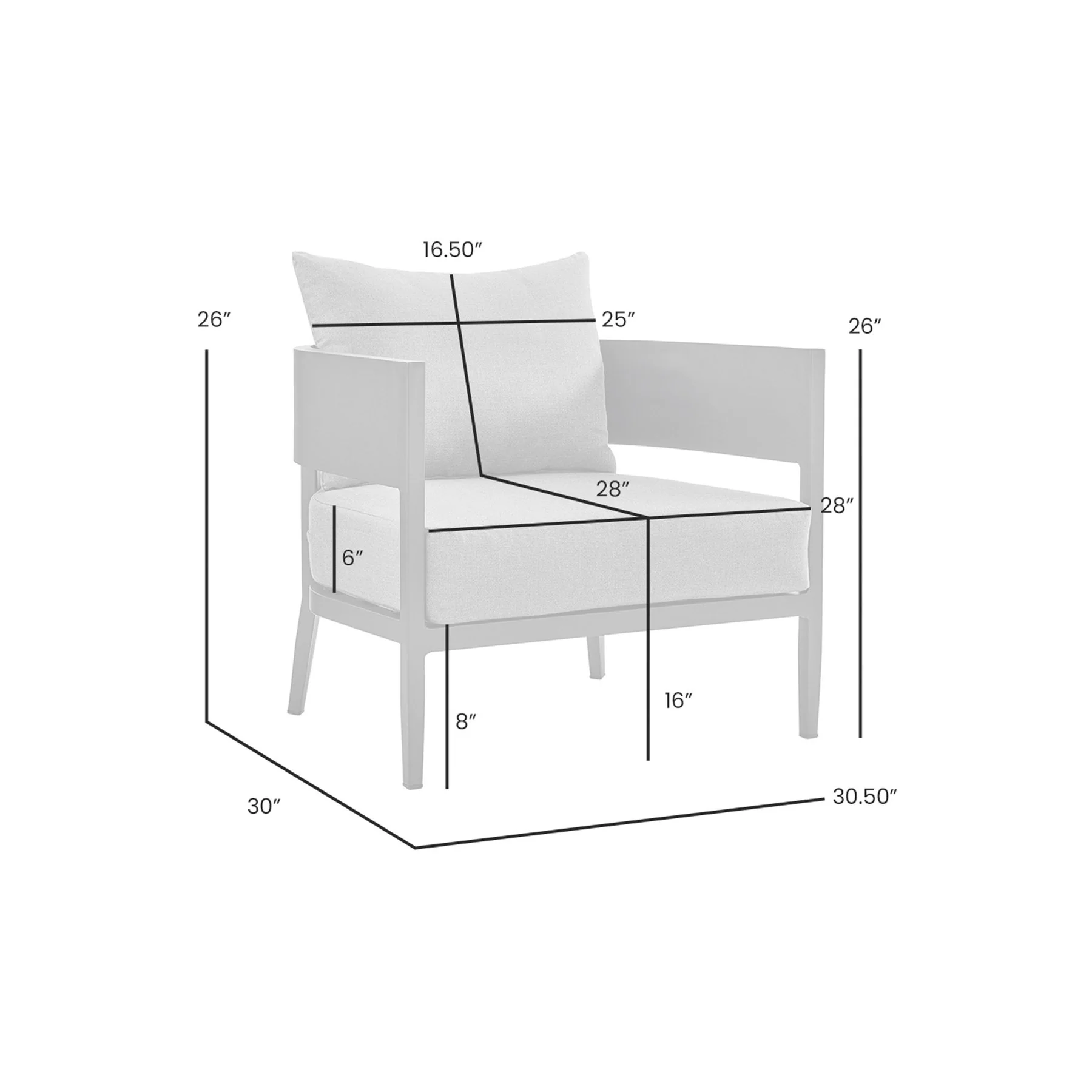 Menorca Aluminum Outdoor Chair in Dark Gray - Image 4