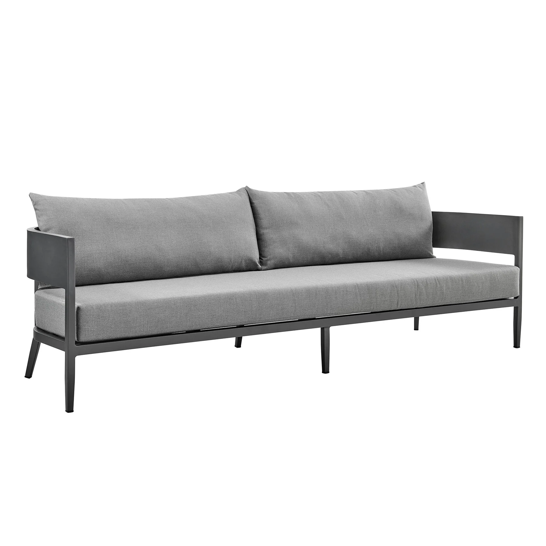 Menorca Aluminum Outdoor Sofa in Dark Gray - Image 2