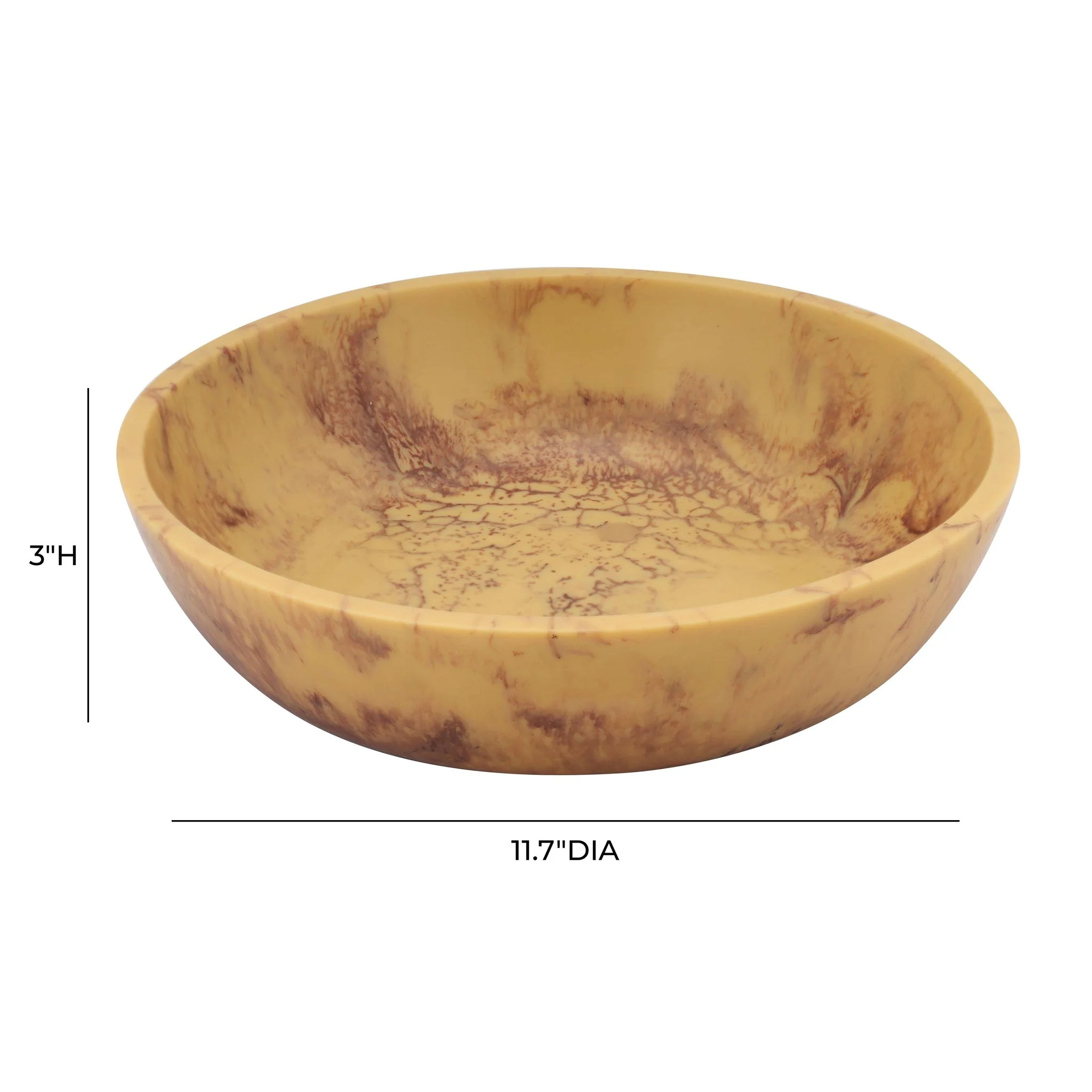 Mera Mustard Yellow Resin Serving Bowl - Image 4