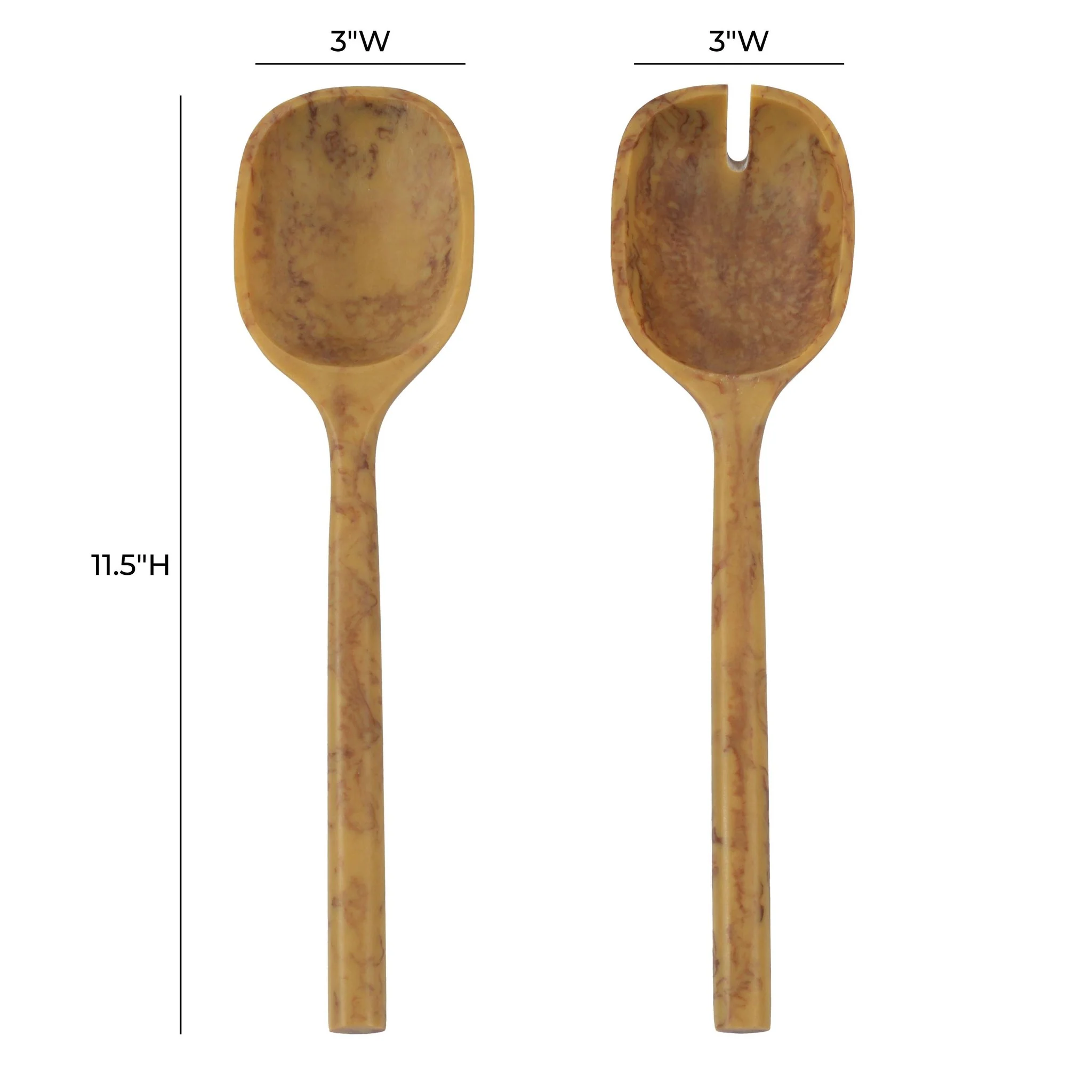 Mera Mustard Yellow Resin Serving Spoons - Set of 2 - Image 3