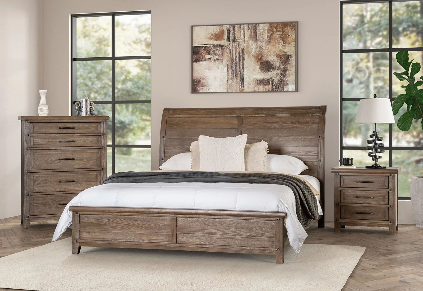 Merthyr Queen Bed, Brown - Image 2