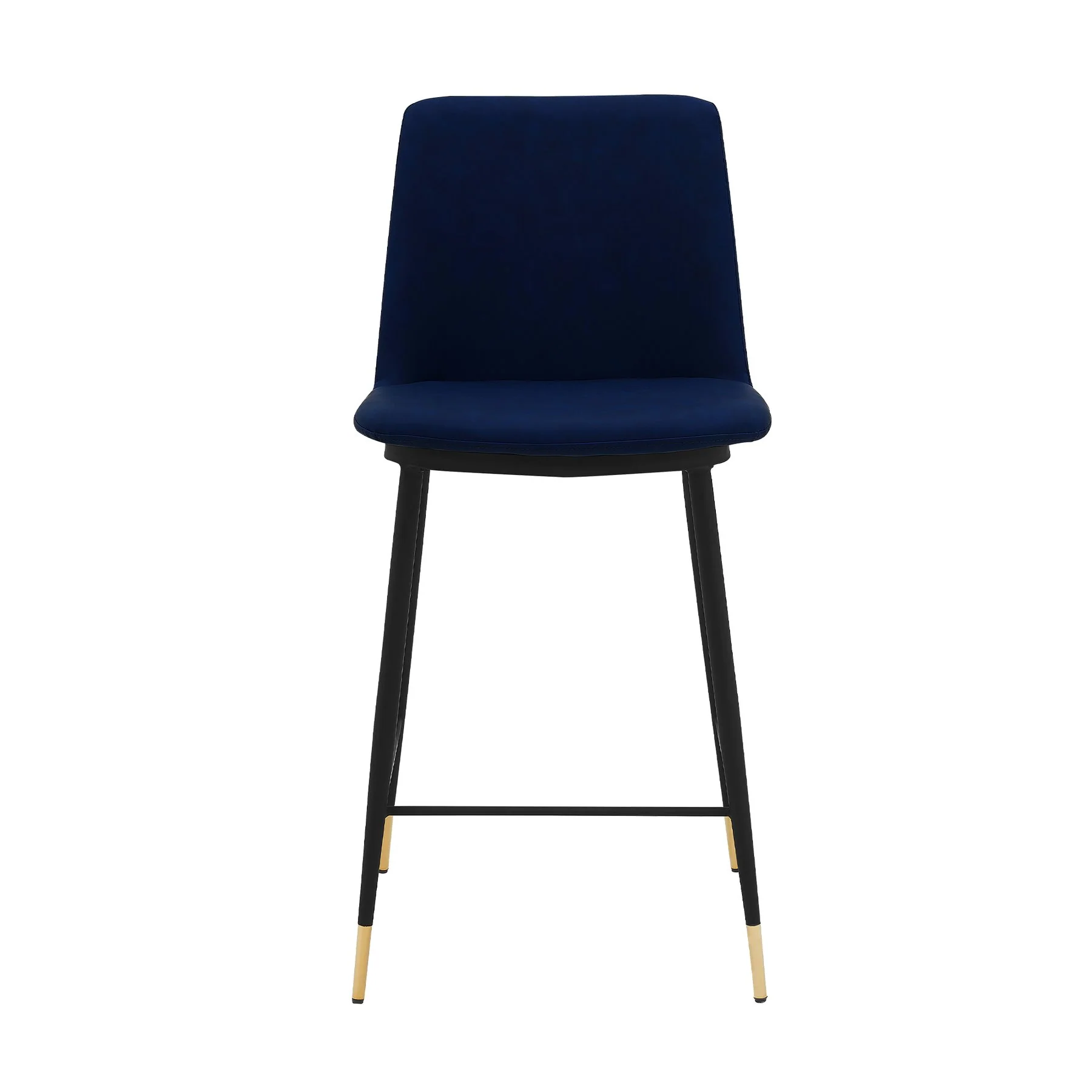 Messina 26" Blue Faux Leather and Metal Counter Height Bar Stool - Image 2