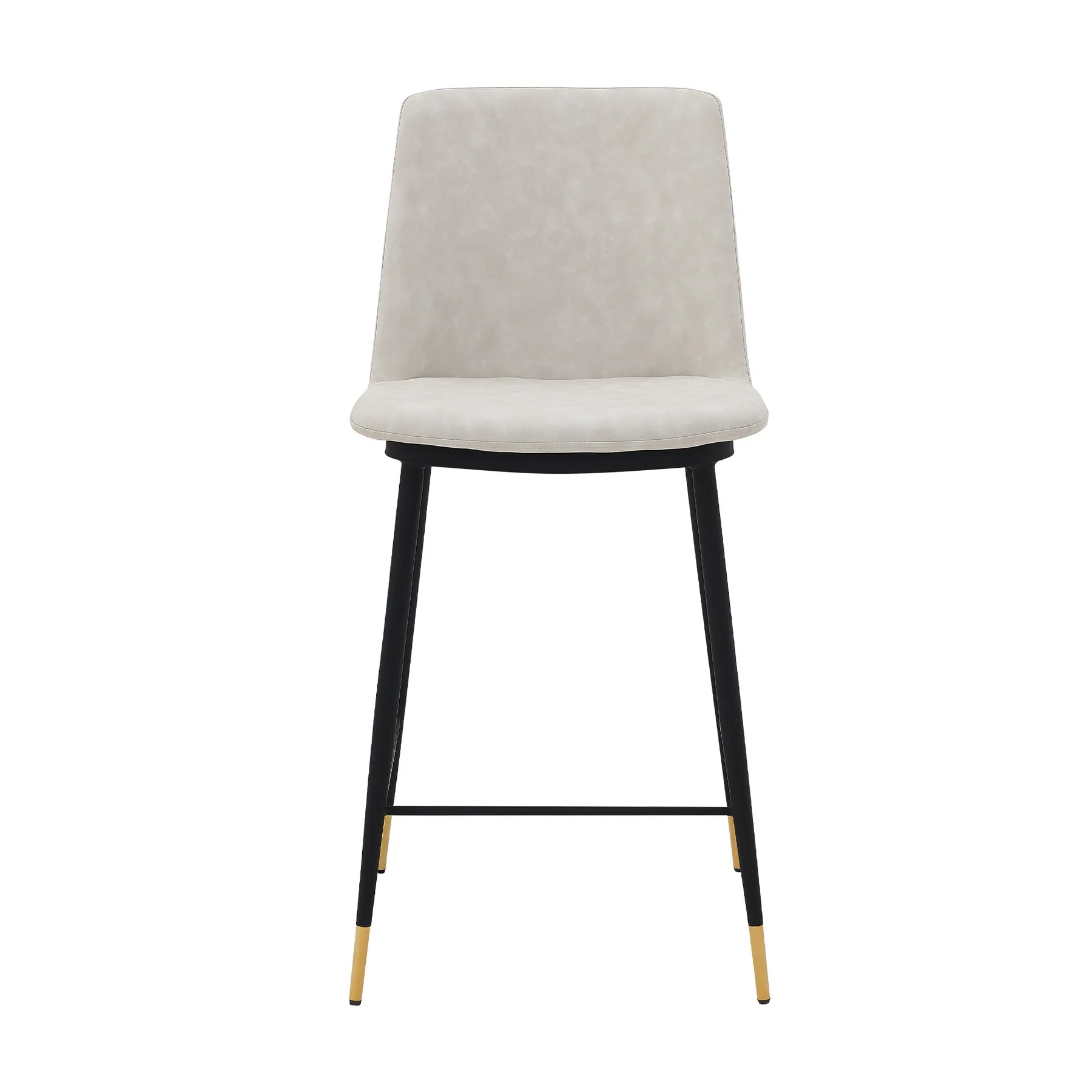 Messina 26" Cream Faux Leather and Metal Counter Height Bar Stool - Image 2