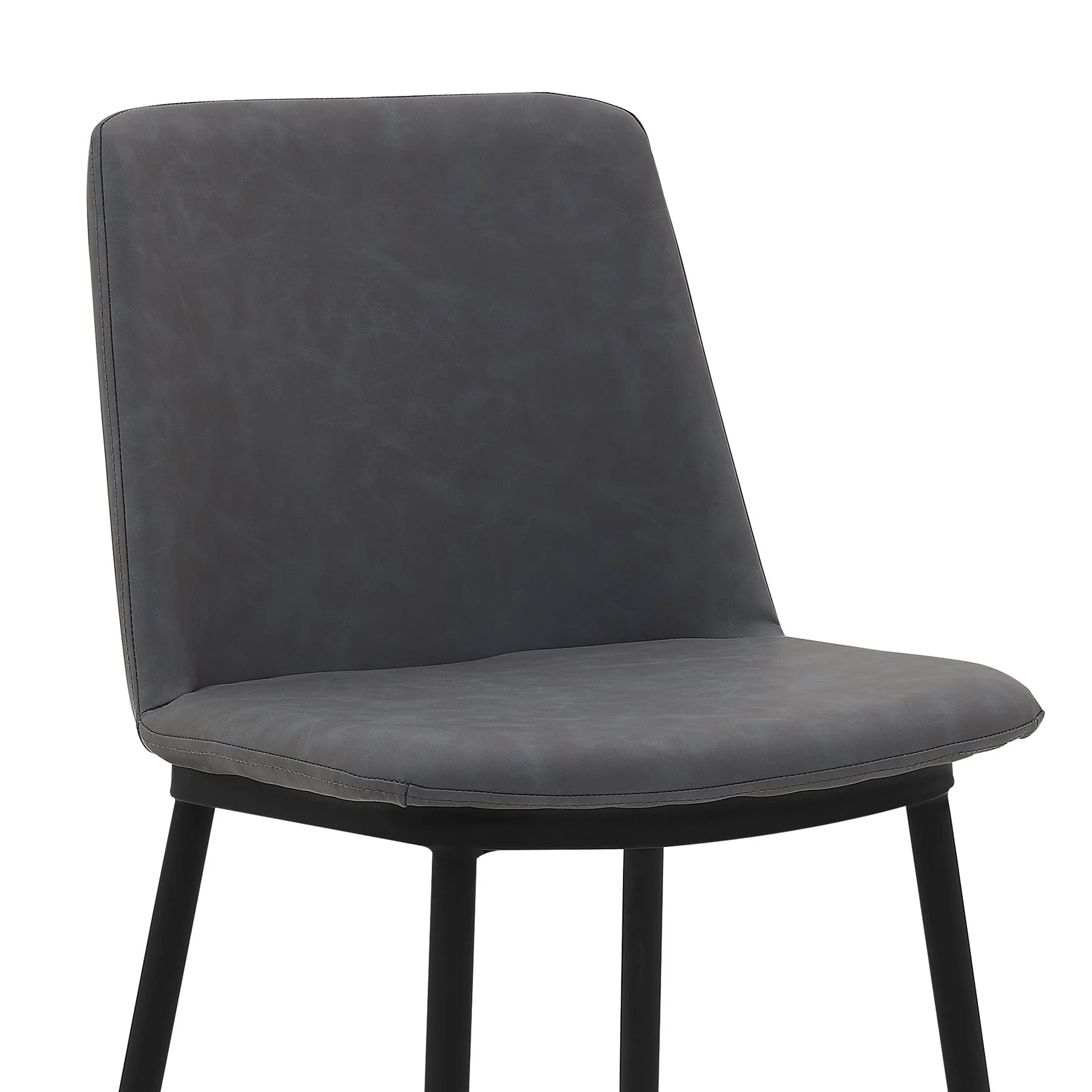 Messina 26" Gray Faux Leather and Metal Counter Height Bar Stool - Image 4