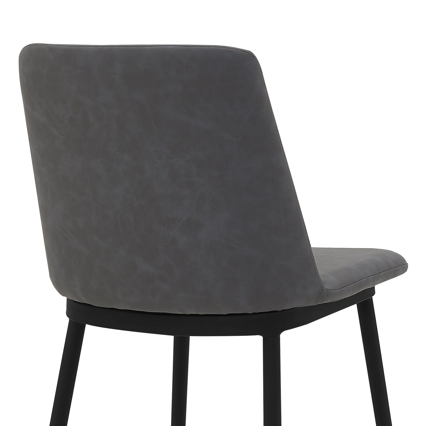 Messina 26" Gray Faux Leather and Metal Counter Height Bar Stool - Image 5