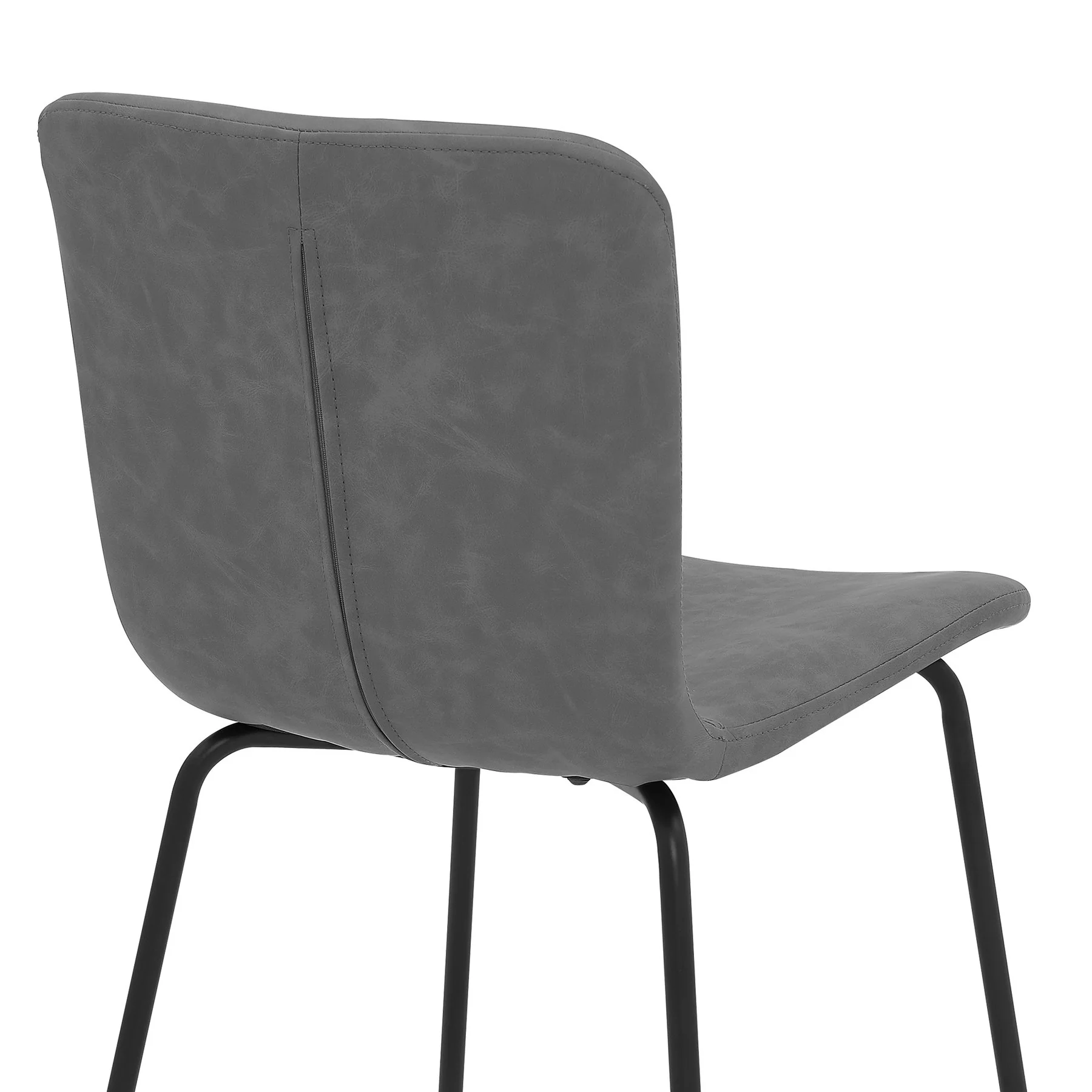 Messina and Gillian Dark Gray Faux Leather 7 Piece Rectangular Dining Set - Image 6