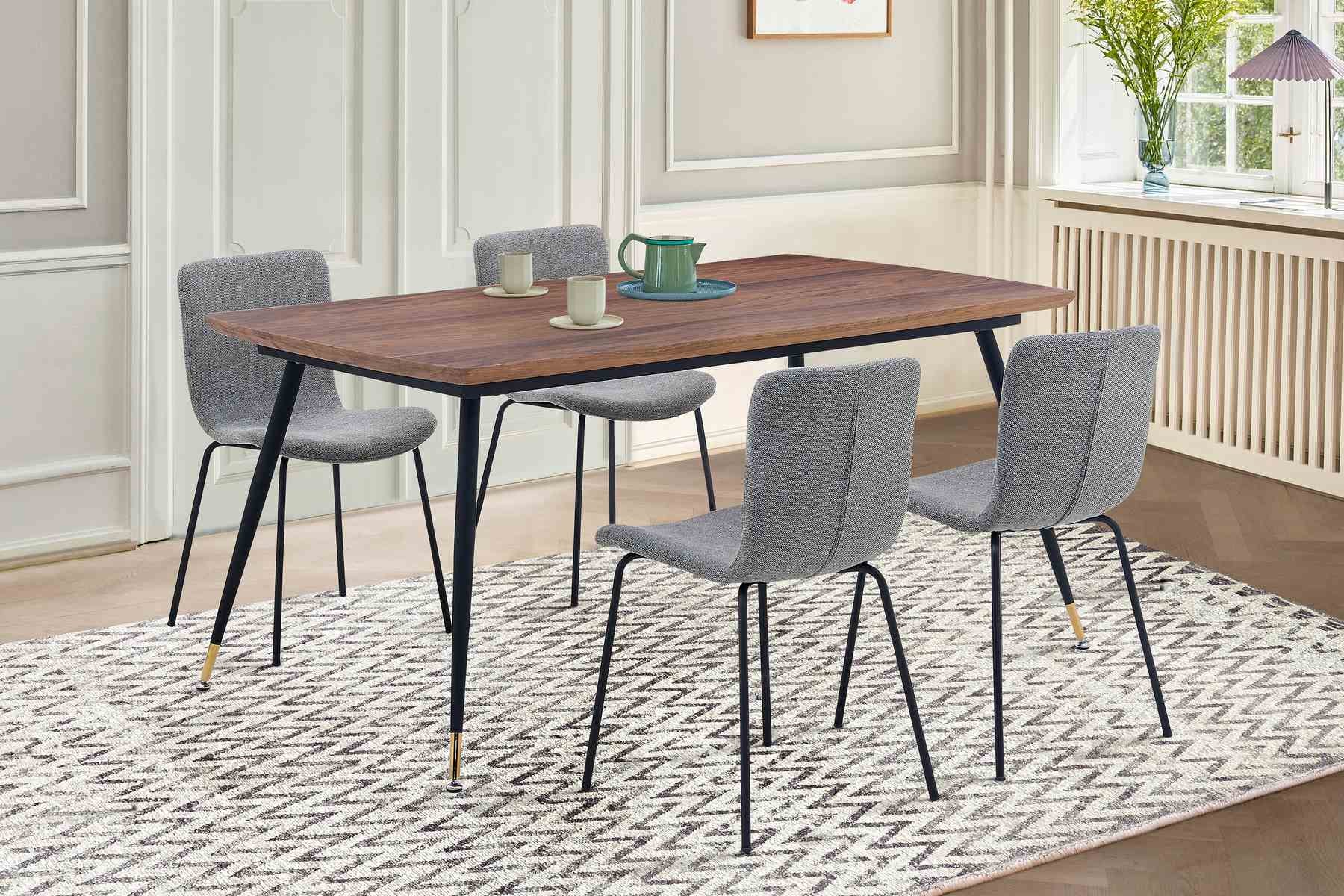 Messina and Gillian Light Gray Fabric 5 Piece Rectangular Dining Set - Image 8