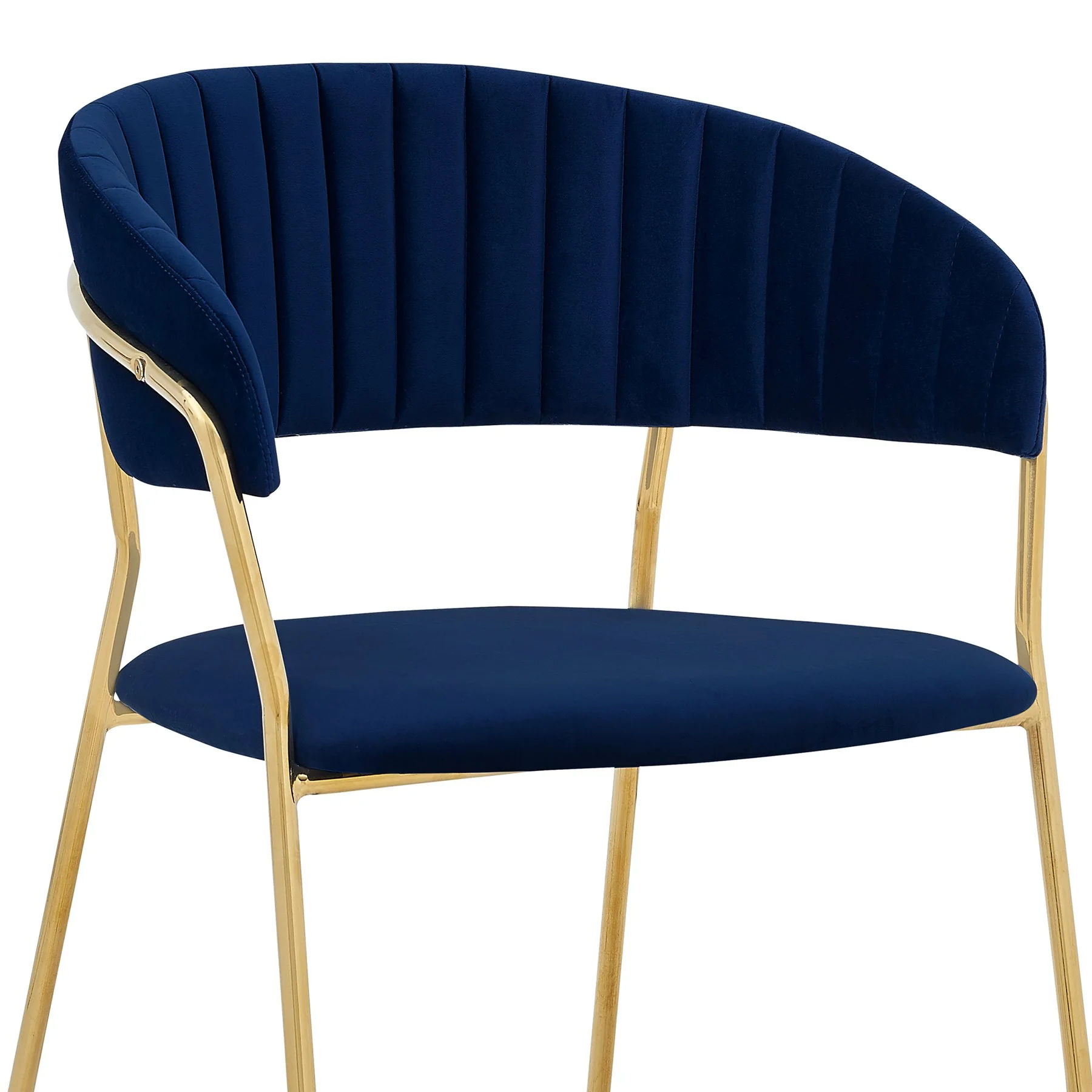 Messina and Nara Blue Velvet 5 Piece Rectangular Dining Set - Image 6