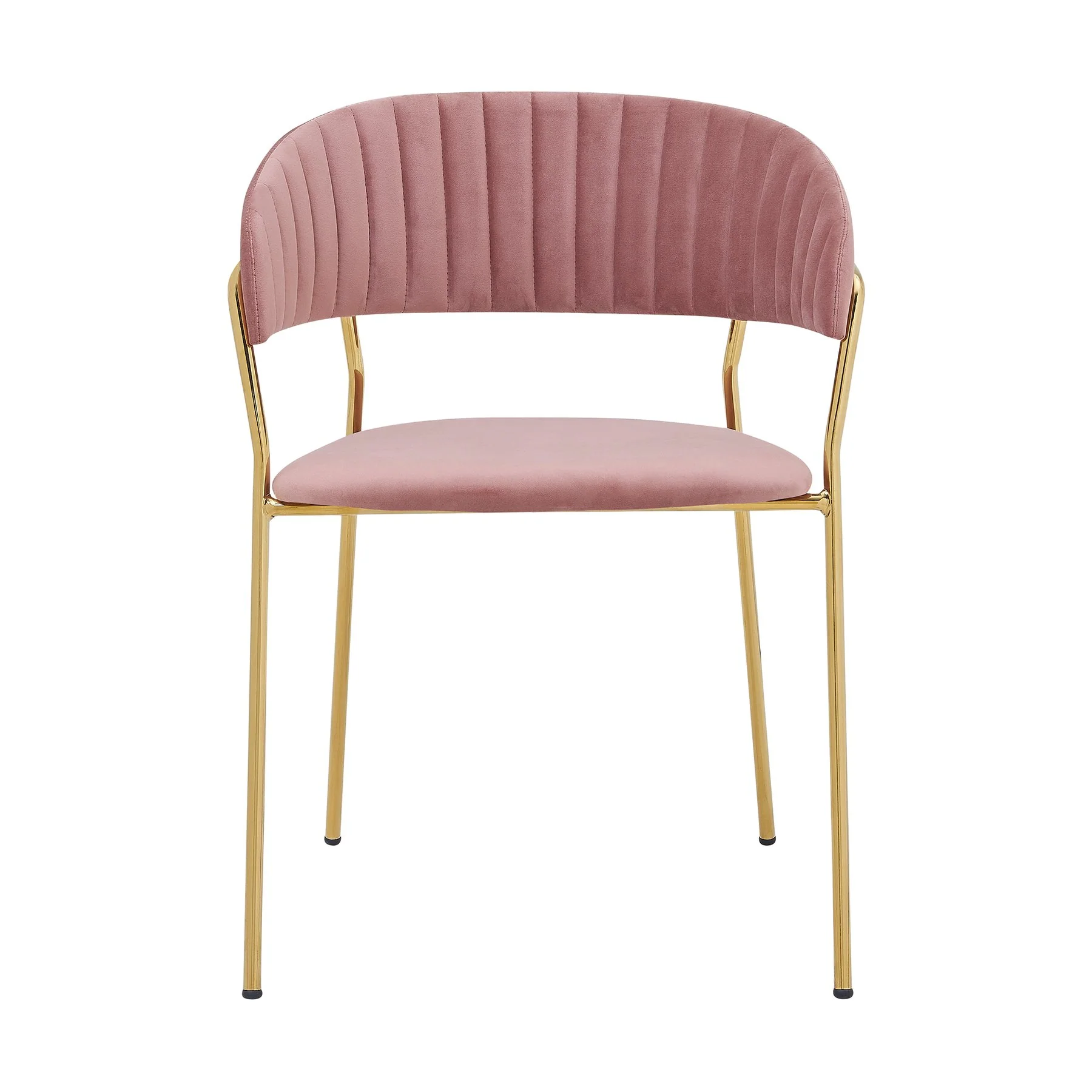 Messina and Nara Pink Velvet 5 Piece Rectangular Dining Set - Image 3