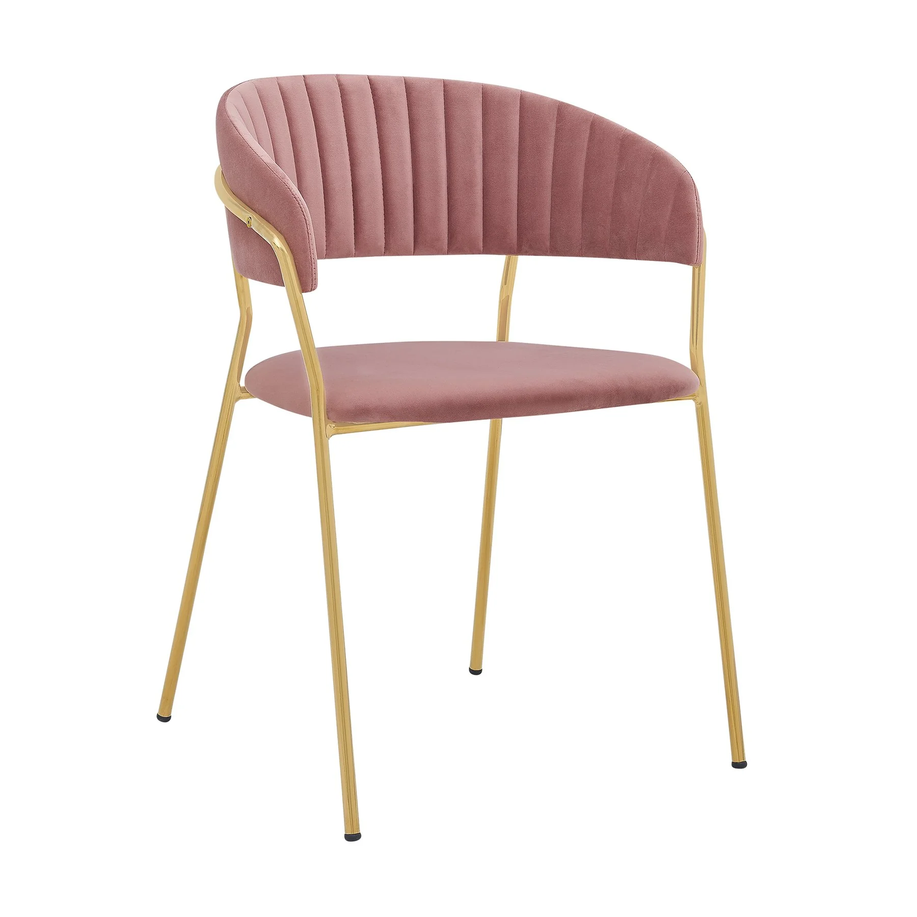 Messina and Nara Pink Velvet 7 Piece Rectangular Dining Set - Image 2