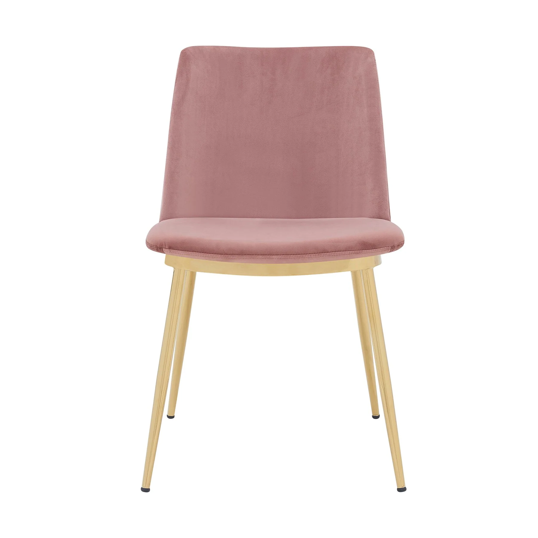 Messina Modern Pink Velvet and Gold Metal Leg Dining Room Chairs - Set of 2 - Image 3